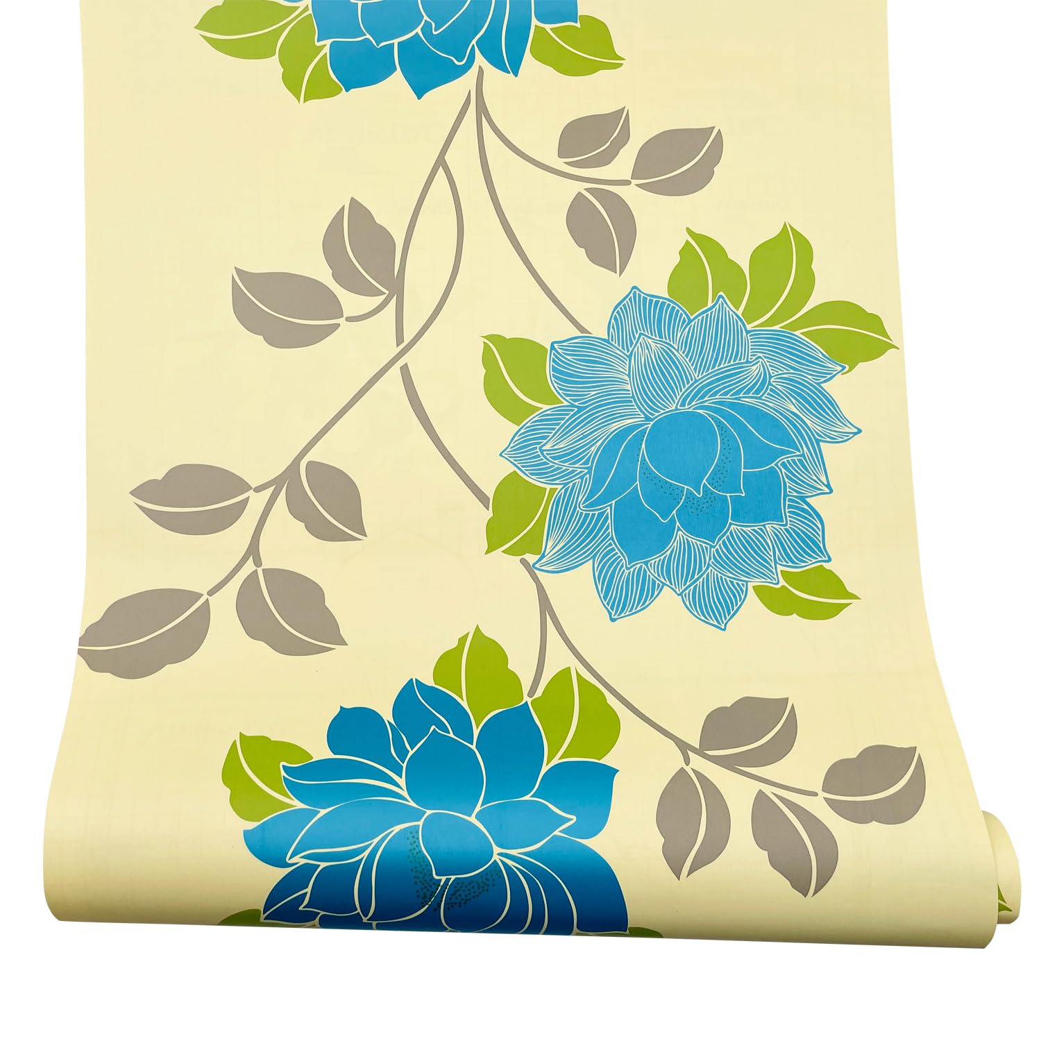 Blue Peony Shelf Liner - Self-Adhesive PVC Drawer Cover (17.8x9.8ft) for Desk & Dresser Organization