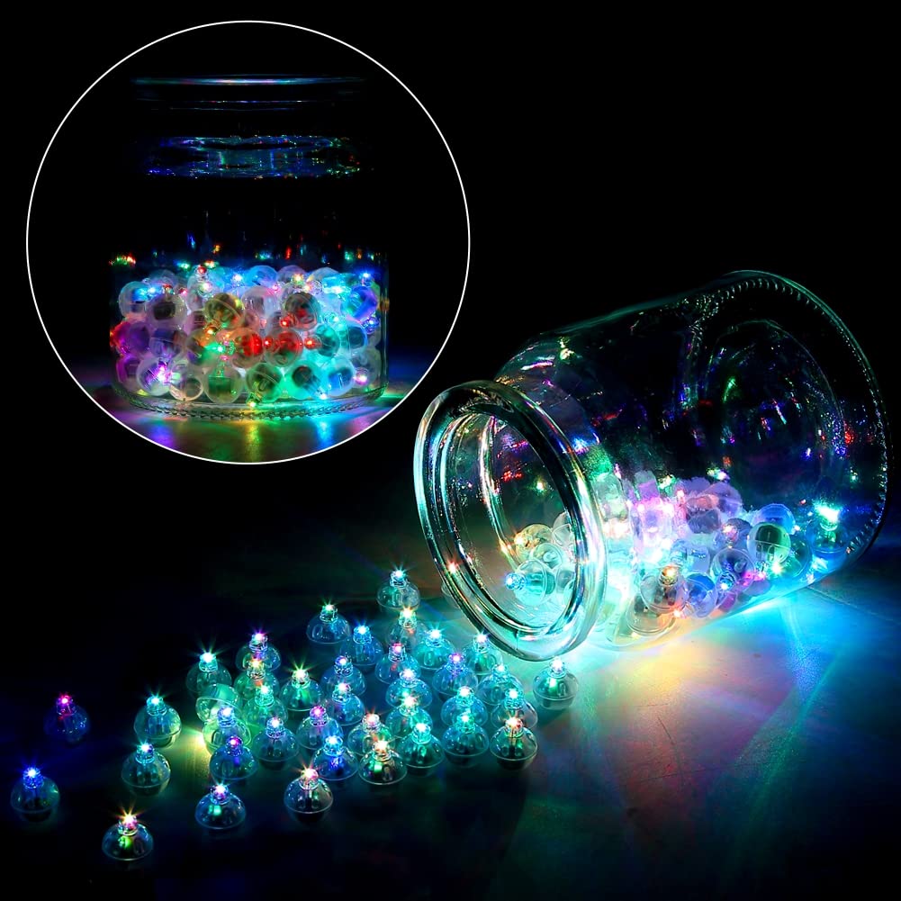 150pcs Multicolor LED Balloon Lights for Party Decorations - Glow in the Dark Paper Lanterns, Neon Birthday, Halloween, Christmas, Club & Concert Events - Battery Powered Fairy Lights for Indoor/Outdoor Celebrations