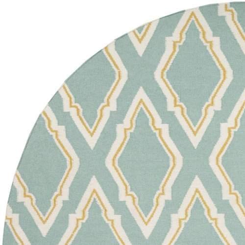 Surya Fallon Flat Weave Rug - Dark Robin's Egg Blue 8' Round Area Rug - Soft & Durable Handwoven Cotton - Perfect for Living Room, Bedroom or Dining Room Decor