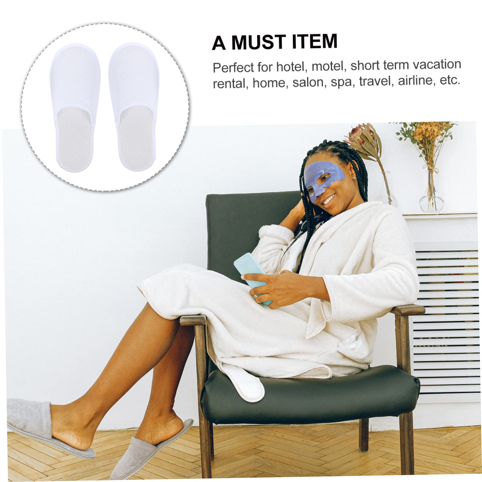 24 Pairs Disposable Non-Slip Salon Slippers - Soft Coral Fleece Spa Slippers for Hairdressing, Pedicure, Home & Beauty Use - Comfortable & Hygienic Footwear for Guests & Clients