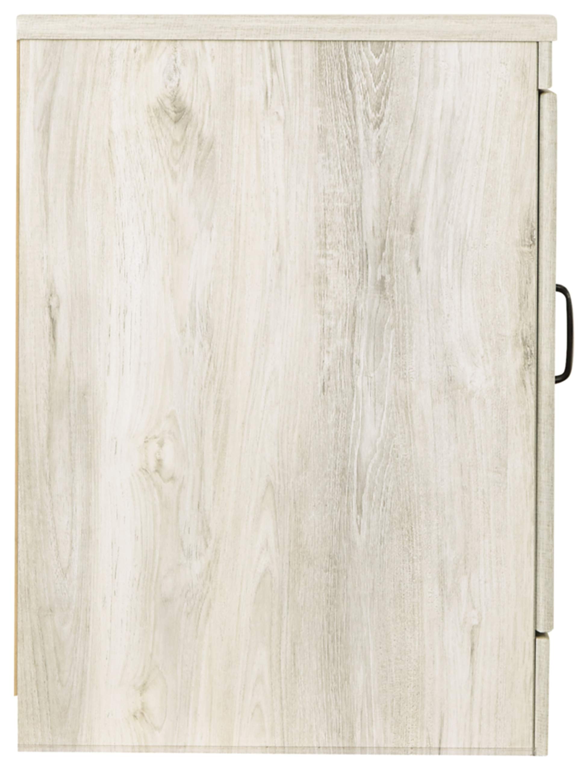 Ashley Bellaby Farmhouse TV Stand with Fireplace - Rustic Whitewash Finish for TVs up to 60