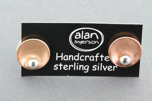 High-Quality Copper Disc & Silver Ball Stud Earrings - Perfect for Daily Wear, Parties, and Gifts