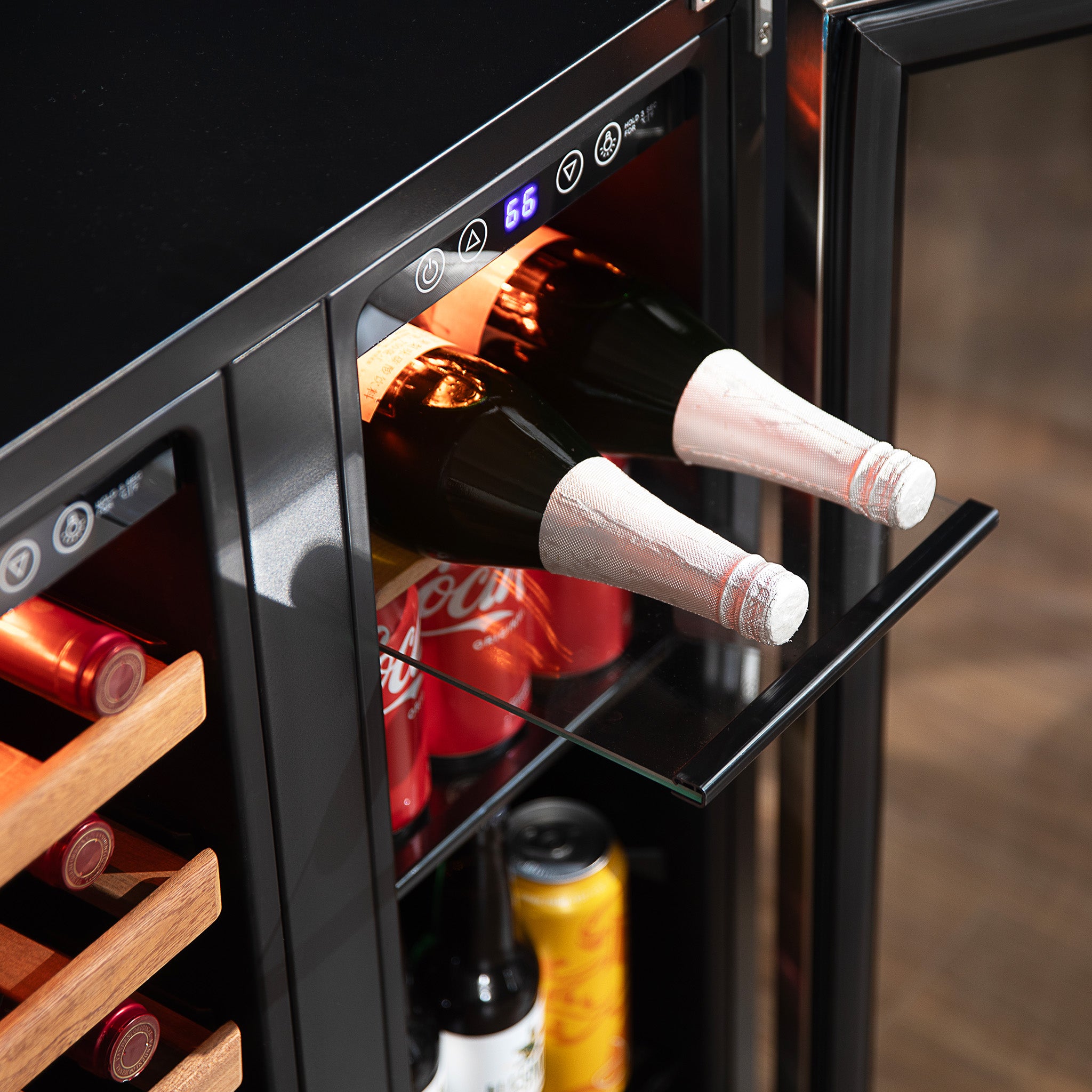 Newair® 24 Inch Dual Zone Wine and Beverage Cooler with French Doors - Perfect for Home Bars, Restaurants, and Wine Cellars