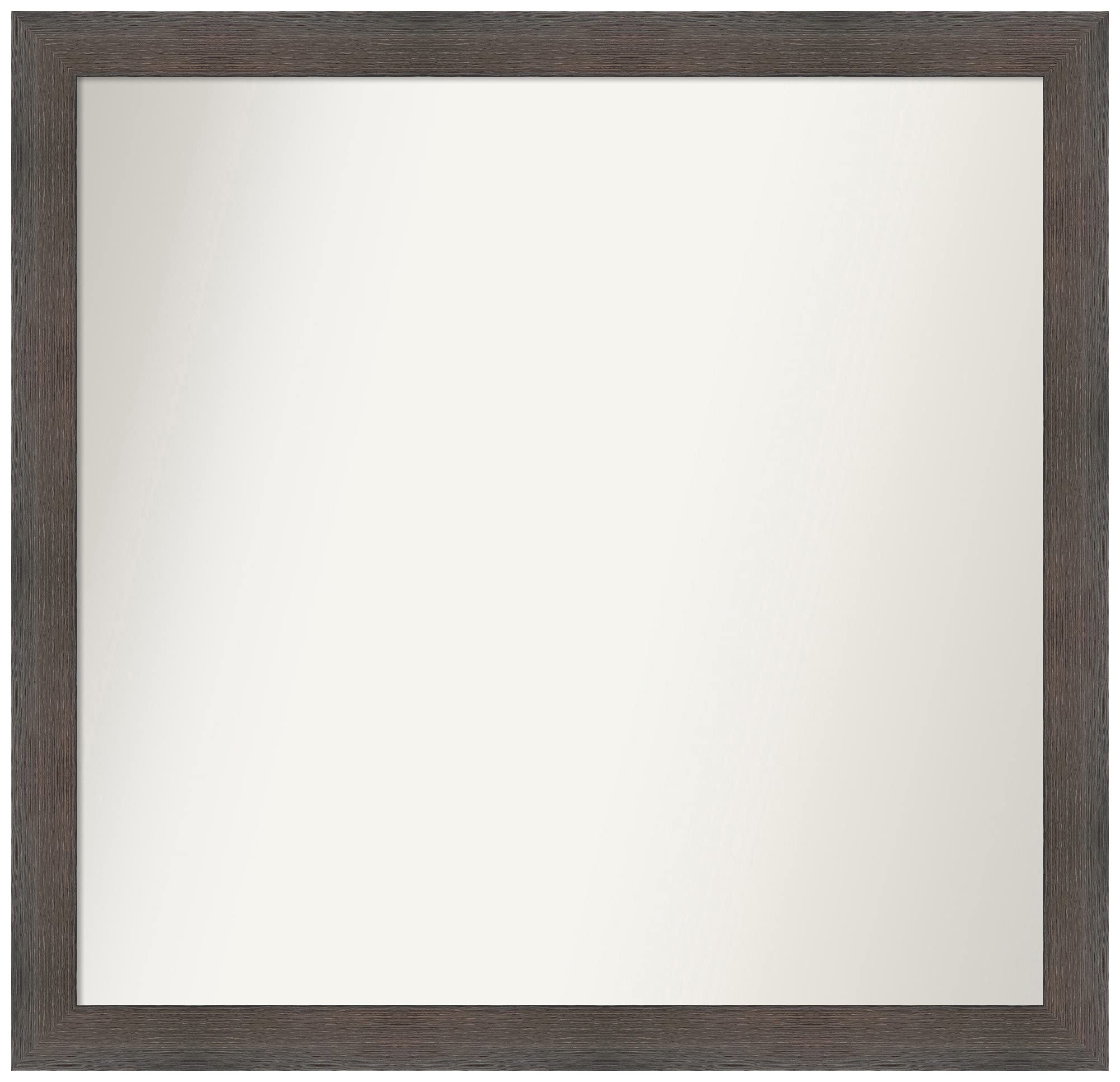 Amanti Art Non-Beveled Custom Wall Mirror 28x29 Inches - Solid Hardwood Chocolate Brown Narrow Frame - Bathroom, Bedroom, Living Room Decor - Various Sizes Available