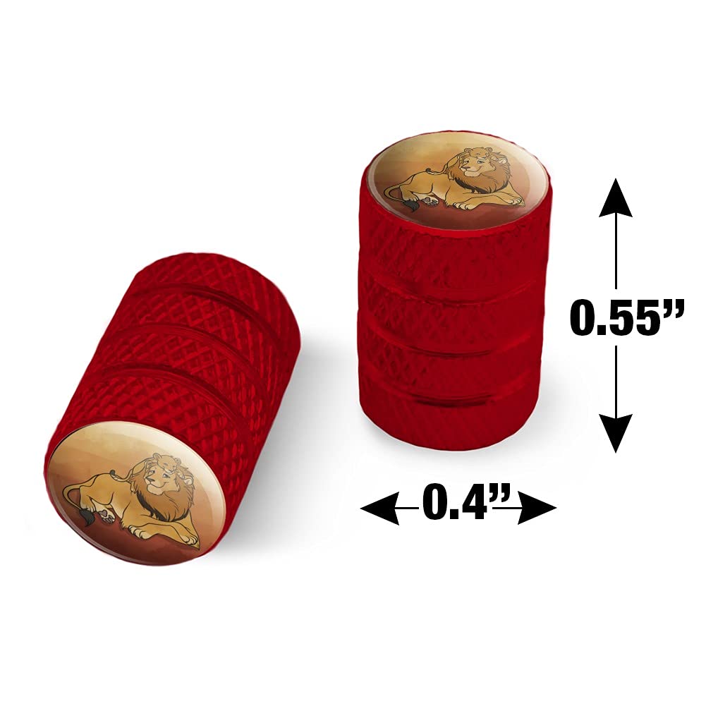 Dad Lion and Cub Motorcycle & Bicycle Valve Stem Caps - Durable Aluminum Wheel Rim Tire Accessories for Bikers - Perfect for Customizing Motorcycles, Bikes & Scooters