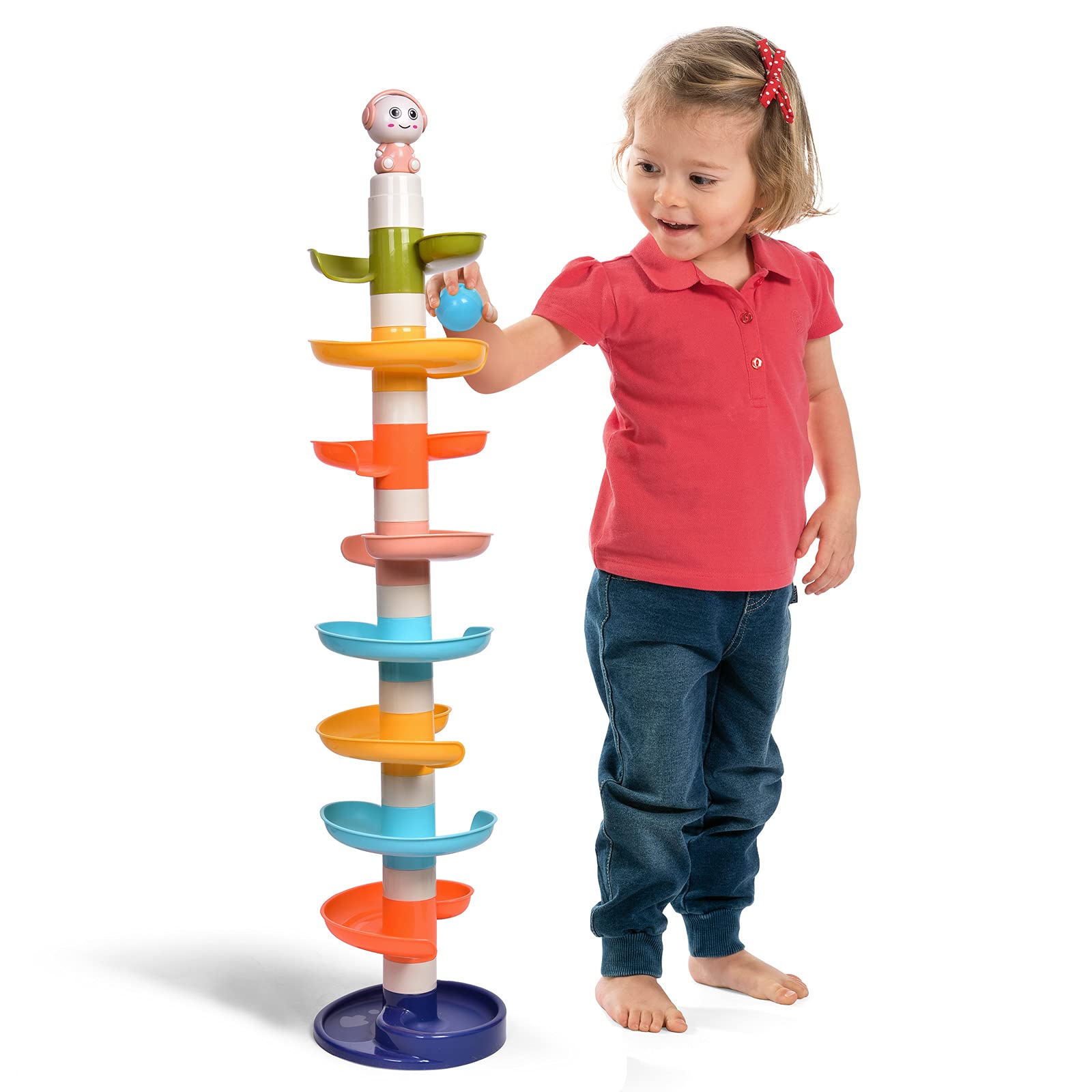 9 Layer Roll & Swirl Ball Drop Tower Toy for Toddlers 1-3 Years - 3 Balls Included - Educational Learning & Developmental Activity Toy - Perfect for Birthday Gifts & Early Childhood STEM Play