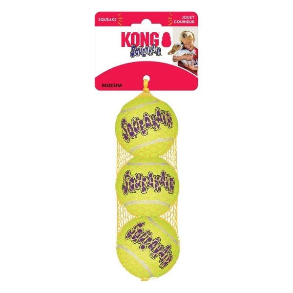 KONG SqueakAir Balls - Durable Dog Chew Toys for Small & Large Dogs - Interactive Play & Teeth Cleaning - Perfect for Fetch, Training & Indoor/Outdoor Fun