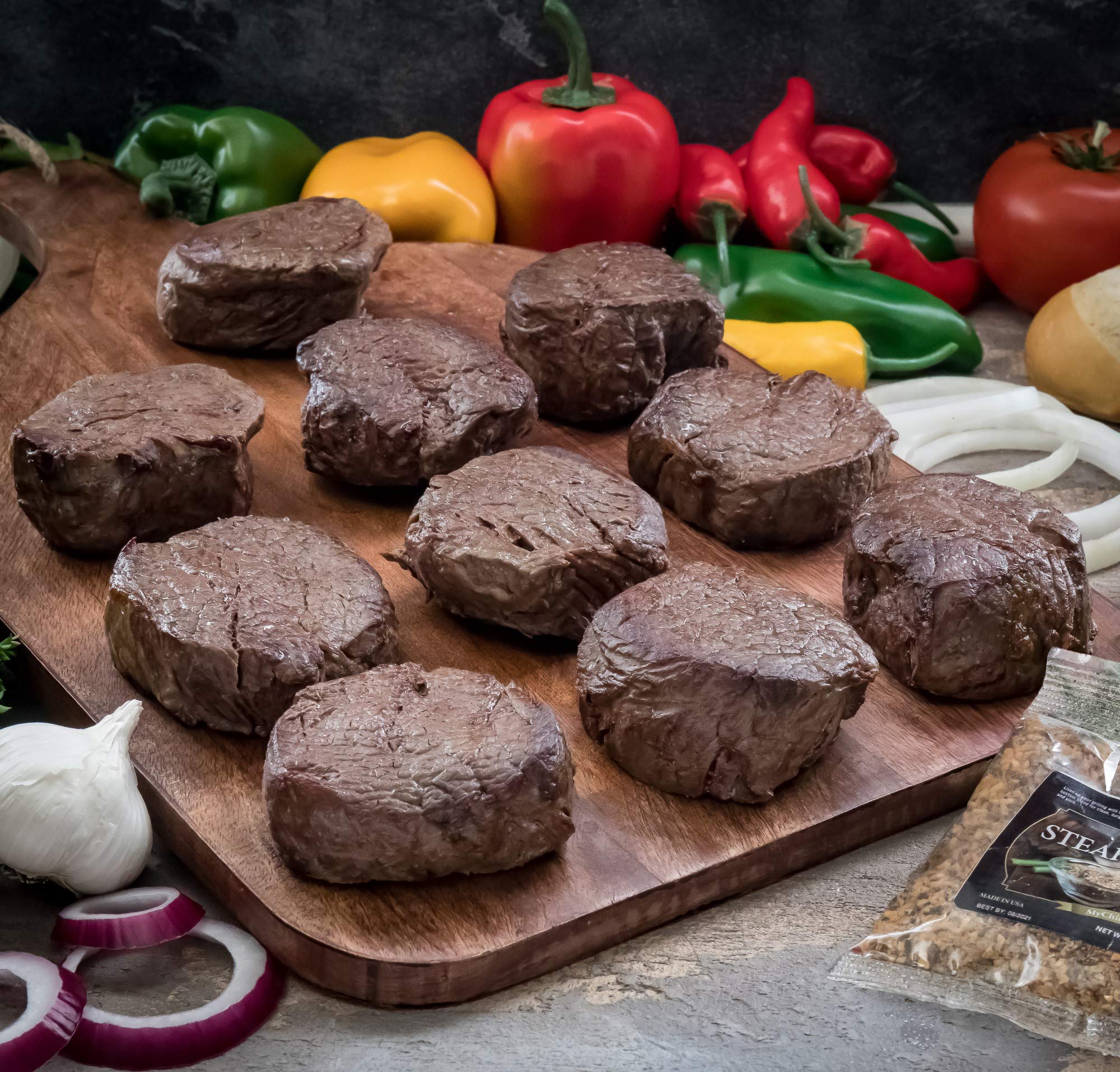 Premium Wet-Aged Filet Mignon Steak Gift Box - 10 (6 oz) USDA Prime Beef Filets with Steak Seasoning | Perfect for Grilling, Dinner Parties & Gourmet Gifts