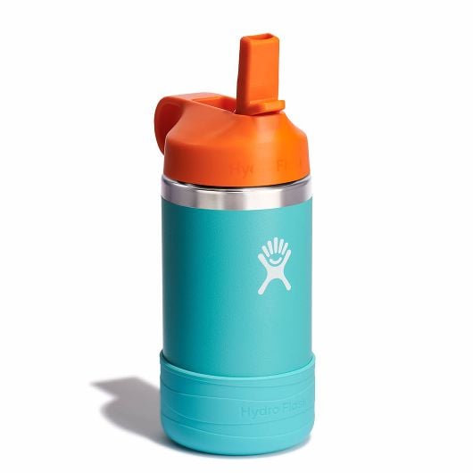 12 oz Kids Wide Mouth Water Bottle with Straw Cap - Leak Proof, BPA Free, Ideal for School, Sports & Outdoor Activities