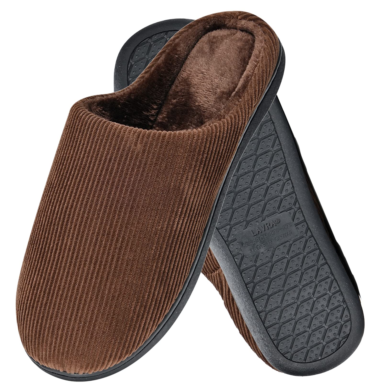 Comfortable Memory Foam Slippers for Men & Women - Cozy Indoor/Outdoor House Shoes with Anti-Skid Rubber Sole - Perfect for Home, Lounge & Backyard Relaxation