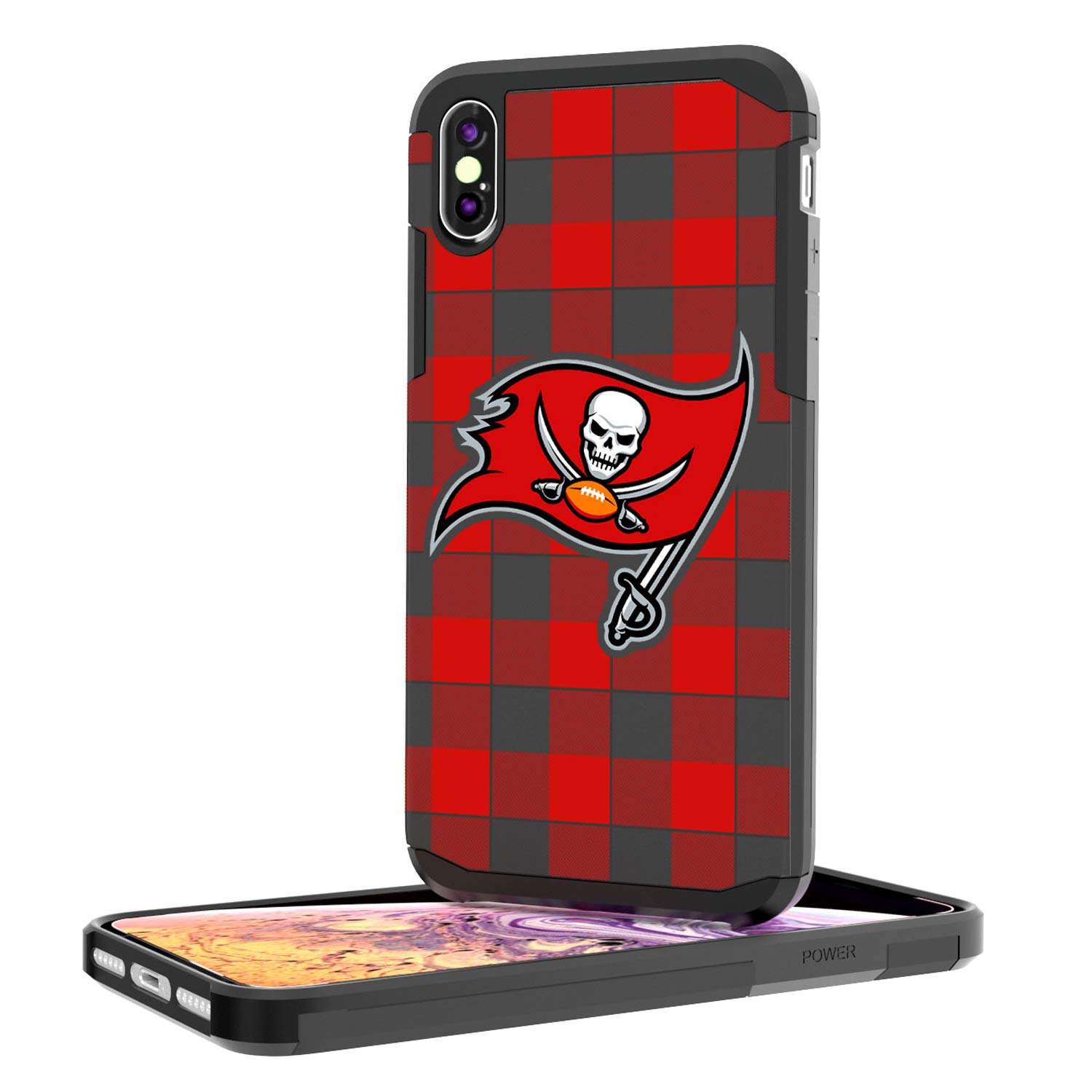 Tampa Bay Buccaneers iPhone Case - Rugged Plaid Design Protective Cover for iPhone 12/13/14 Pro Max | Durable Shockproof Football Team Case for Fans | Perfect for Game Day, Tailgating & Everyday Use
