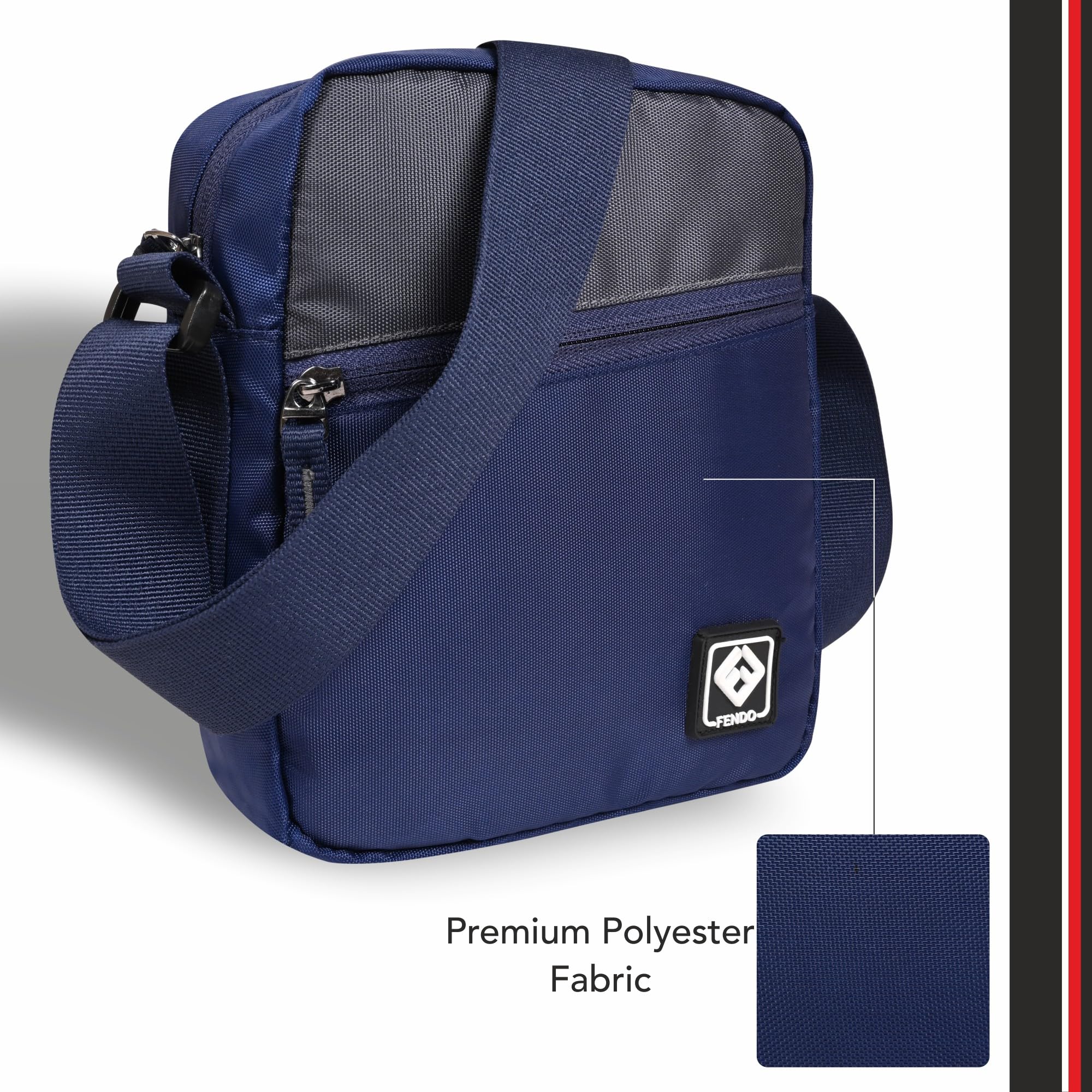Fendo Captain 8L Sling Bag - Lightweight Crossbody Messenger Bag for Men & Women | Water-Resistant Travel Pouch | Compact Shoulder Bag for Hiking, Commuting & Daily Use