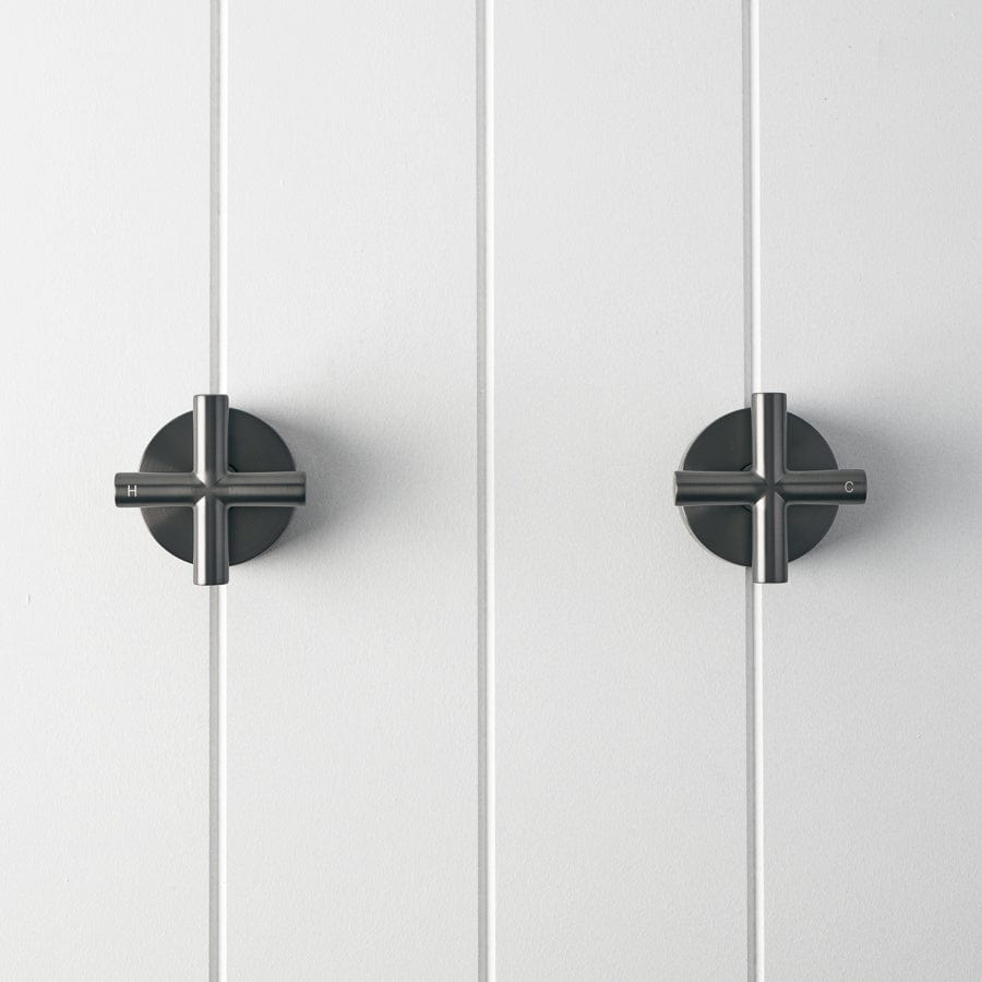 Cross Taps Gunmetal - High-Quality Bathroom & Kitchen Faucet for Modern Homes | Perfect for Sinks, Vanities & Wet Bars