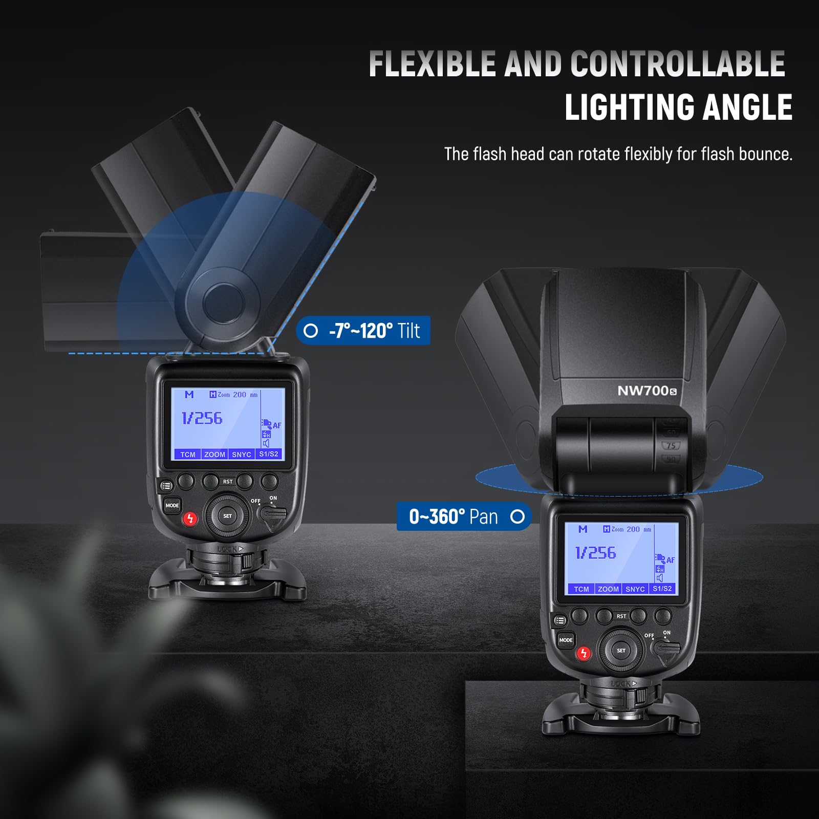 NEEWER NW700-S TTL Flash Speedlite for Sony DSLR Cameras - High Speed Sync (1/8000s), 1/1-1/256 Output, TCM Function, 230 Full Power Flashes - Perfect for Wedding, Portrait & Event Photography