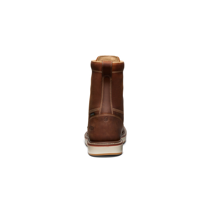 Men's Liberty 8 Waterproof Soft Toe Work Boots - Leather Brown/Gum Sole | Durable & Comfortable for Construction, Hiking & Outdoor Activities