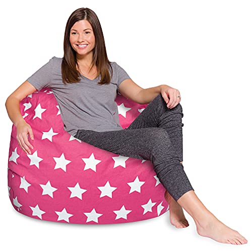 Canvas White Stars on Pink