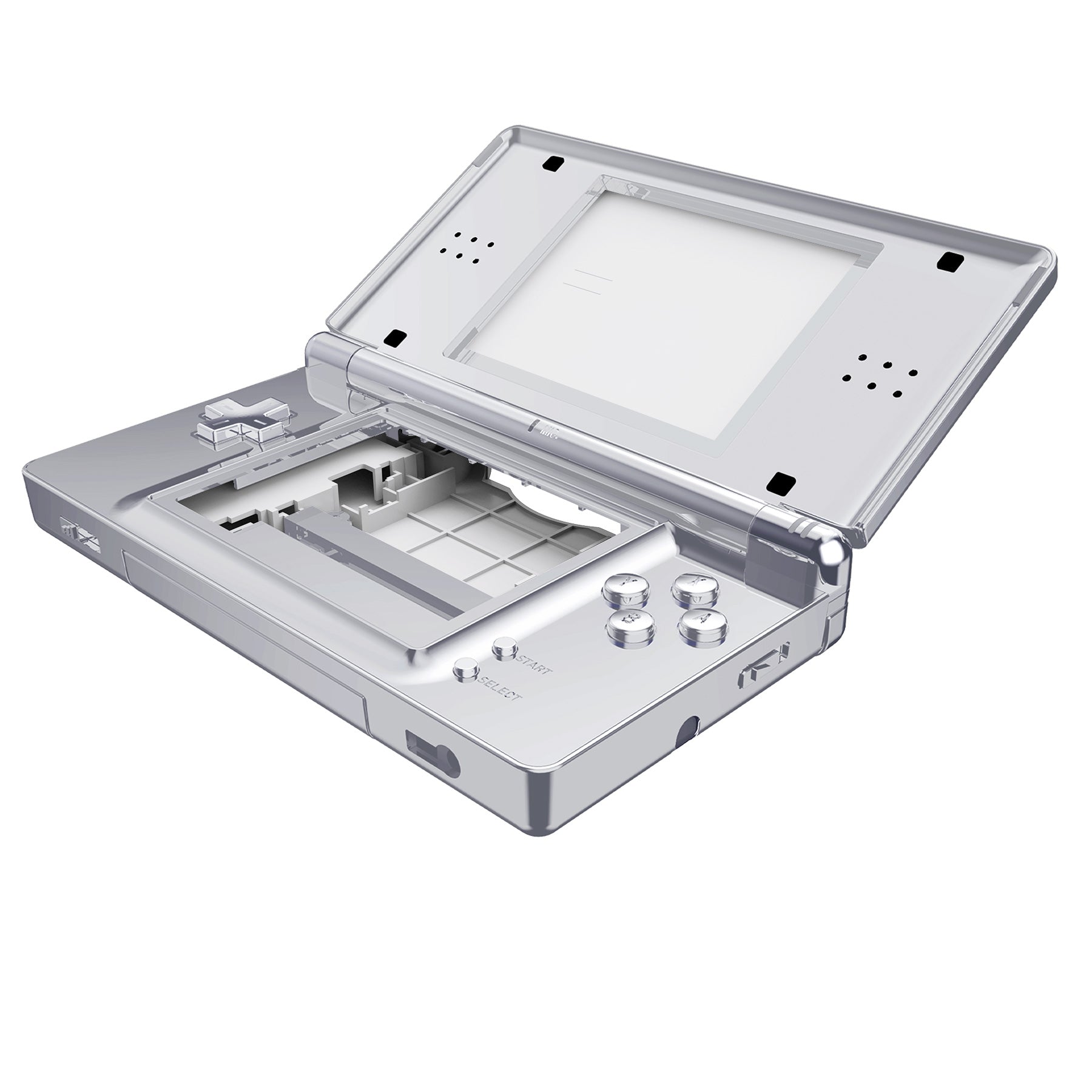 eXtremeRate Replacement Full Housing Shell & Buttons with Screen Lens for Nintendo DS Lite NDSL - Chrome Silver | Custom Gaming Console Cover for Enhanced Protection & Style | Perfect for Gamers & Collectors
