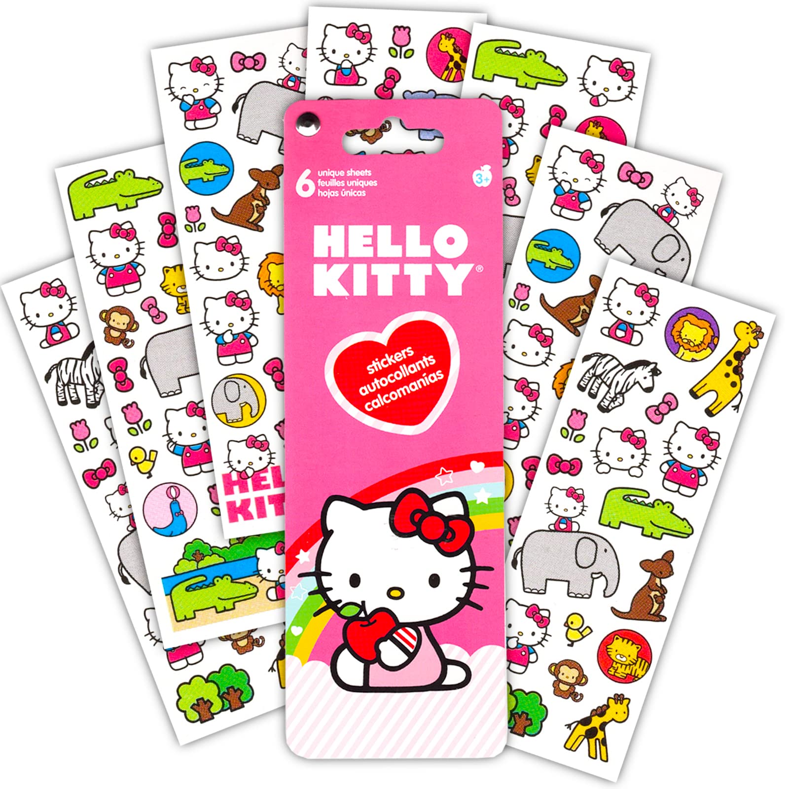 Hello Kitty School Backpack for Girls - 16 Inch Cute Pink Backpack with Front Pocket, Stickers & Water Bottle Holder | Perfect for School, Travel & Daily Use