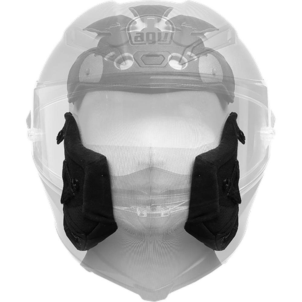 AGV Pista GP RR Motorcycle Helmet Cheek Pads - Black & Red Replacement Pads for Racing & Track Use
