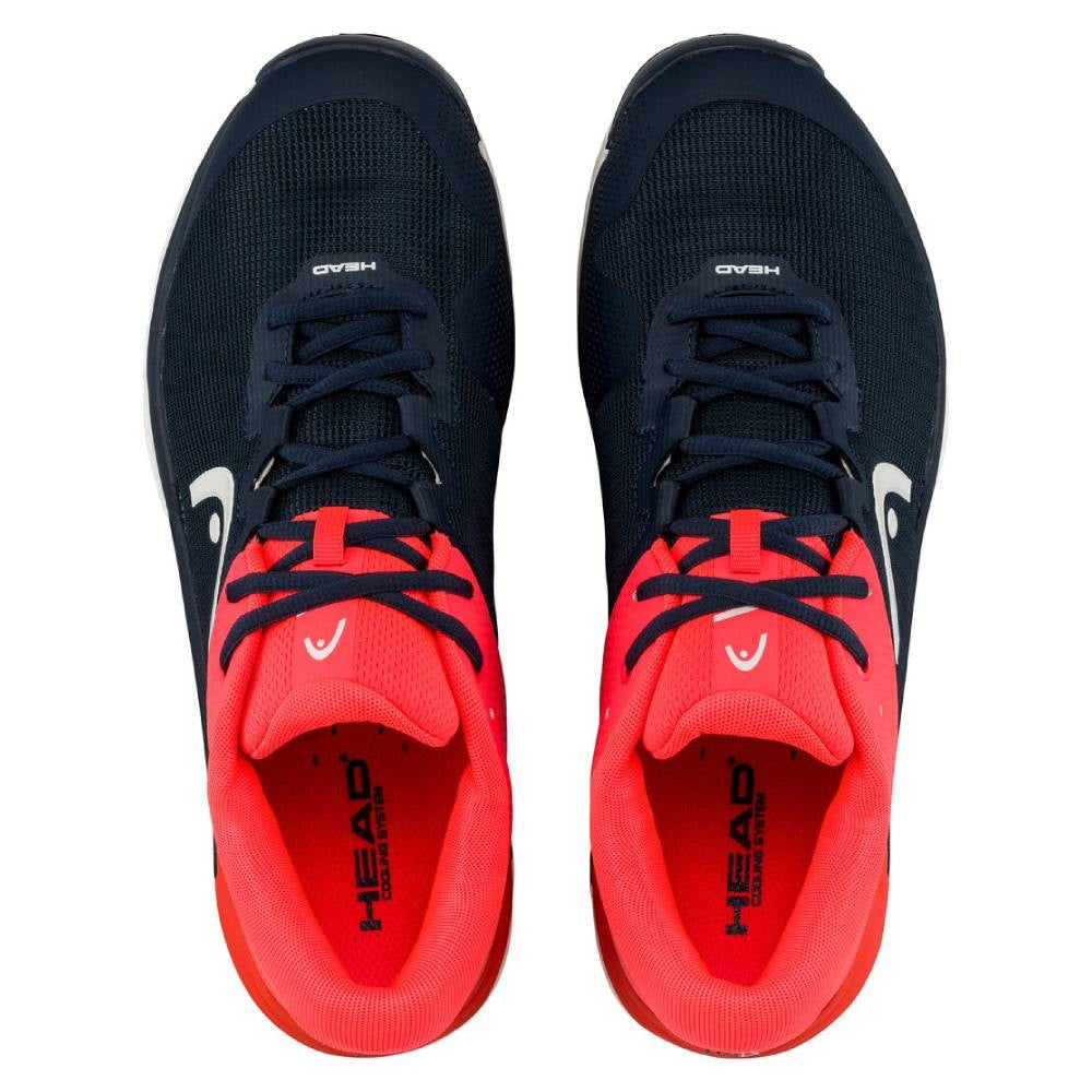 Head Revolt Evo 2.0 Men's Tennis Shoes - Lightweight Performance Court Shoes for Men in Dark Blue/Neon Red - Perfect for Competitive Matches & Casual Play