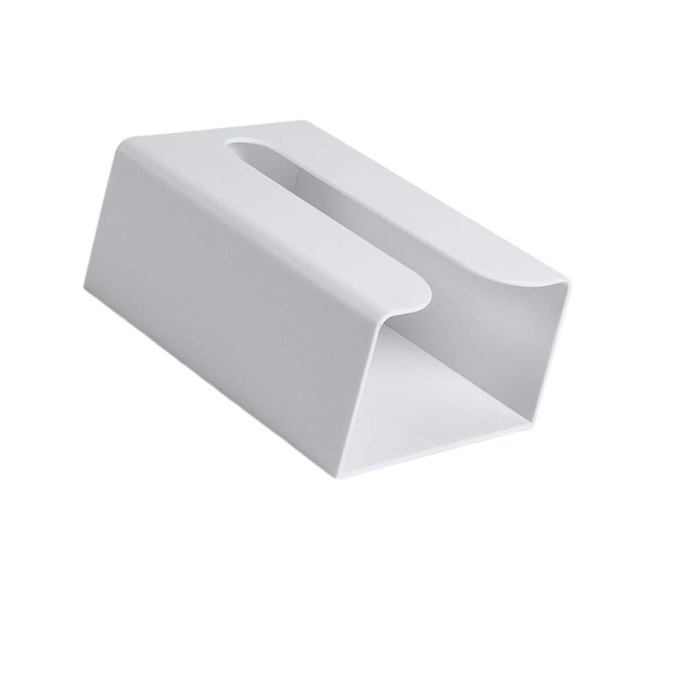Wall Mounted Tissue Box Holder - Plastic No Trace Side Open Design for Kitchen, Bathroom & Home Decor | Grey Tissue Paper Organizer | Perfect for Countertop, Vanity & Office Use