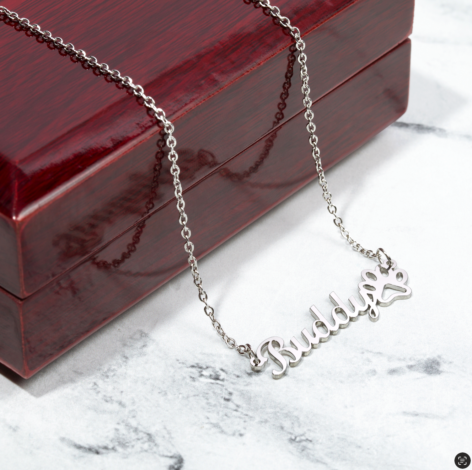 Personalized Dog Paw Print Name Necklace - Custom Pet Memorial Jewelry for Dog Owners - Perfect Gift for Pet Lovers & Memorial Keepsake - Great for Anniversaries, Birthdays & Special Occasions