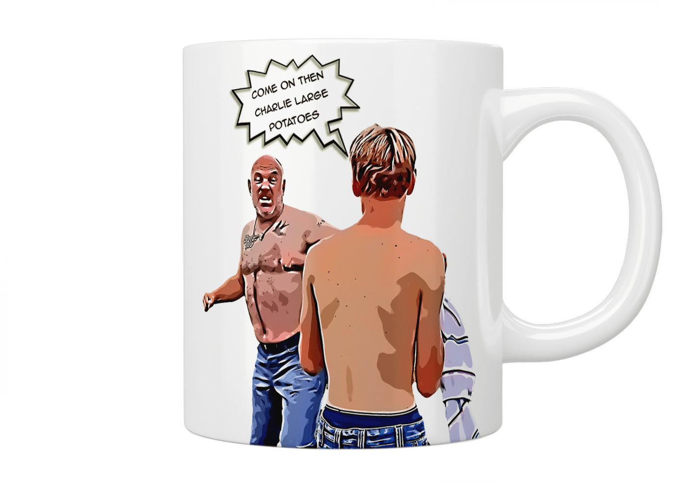 Funny This Country Come On Then Charlie Large Potatoes Coffee Mug - Perfect for Tea & Coffee Lovers, Office Humor Gift, British TV Show Fans
