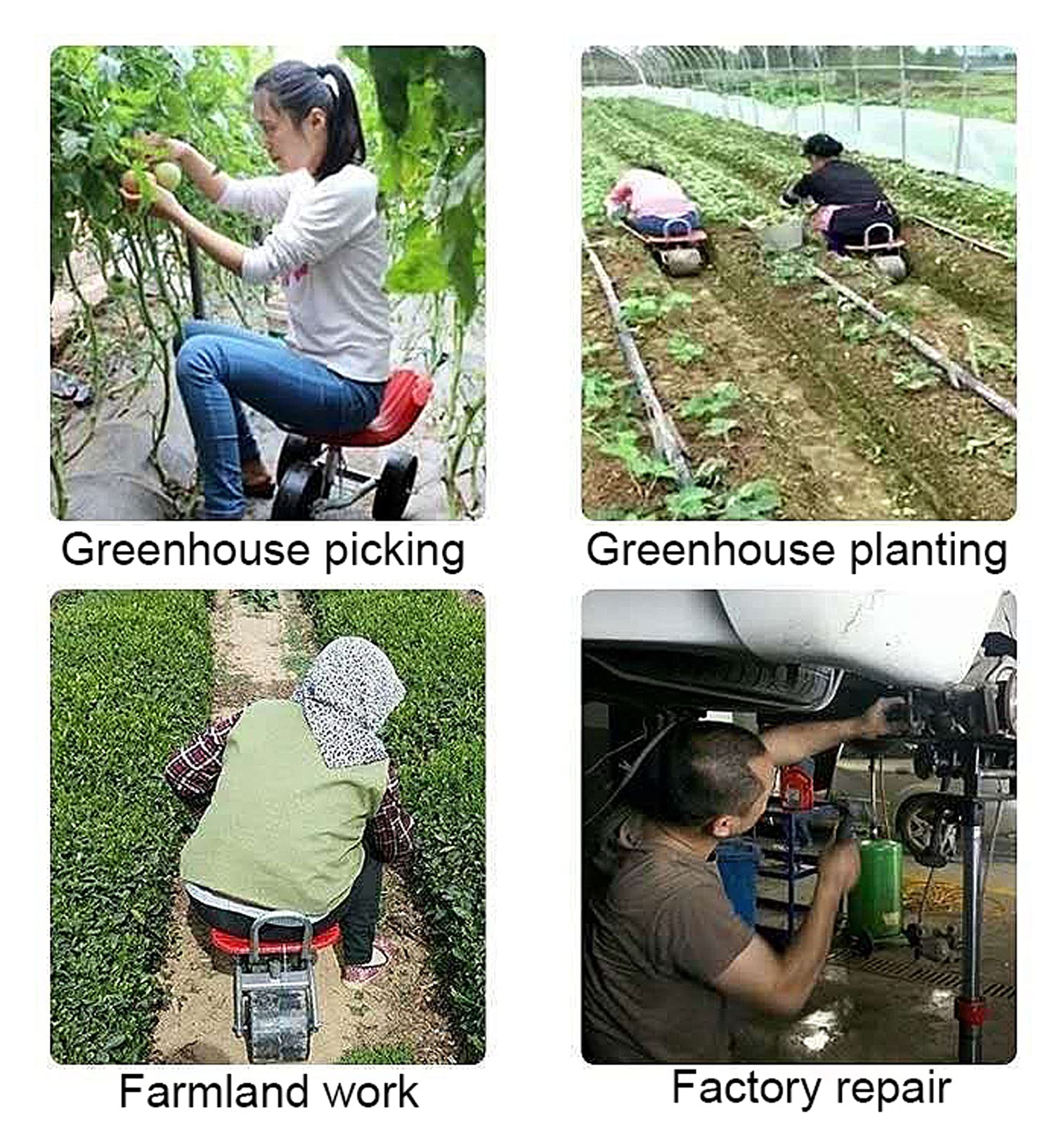 **360° Rotating Gardening Stool with Wheels - Adjustable Height & 200kg Capacity - Portable Rolling Garden Seat Cart for Planting, Weeding & Outdoor Chores**