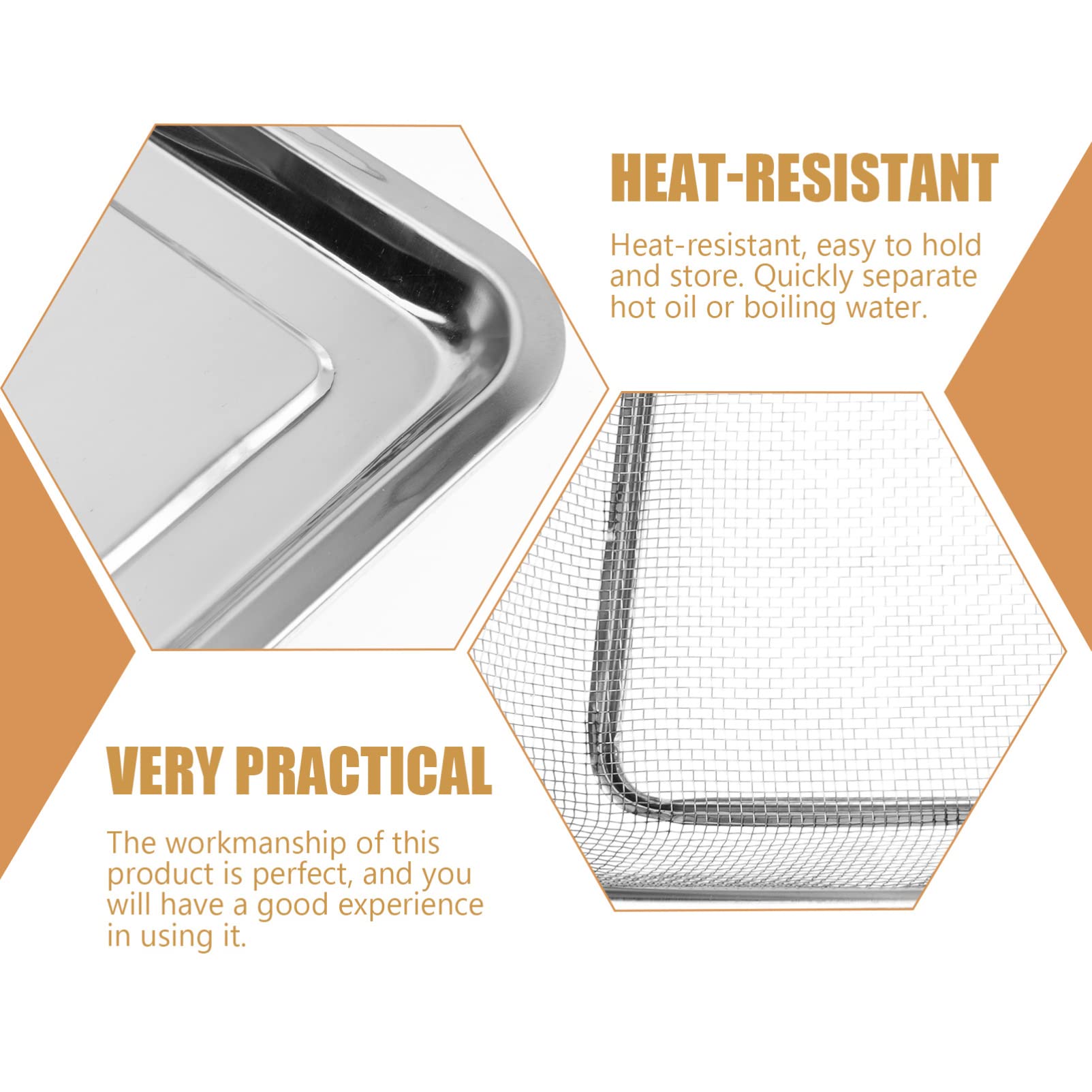 Hemoton 1 Set Stainless Steel Air Fryer Basket - Mesh Snack Container & Food Strainer for Cooking, Fried Chicken, Vegetables - Perfect for Oven, Air Fryer & Party Food Presentation