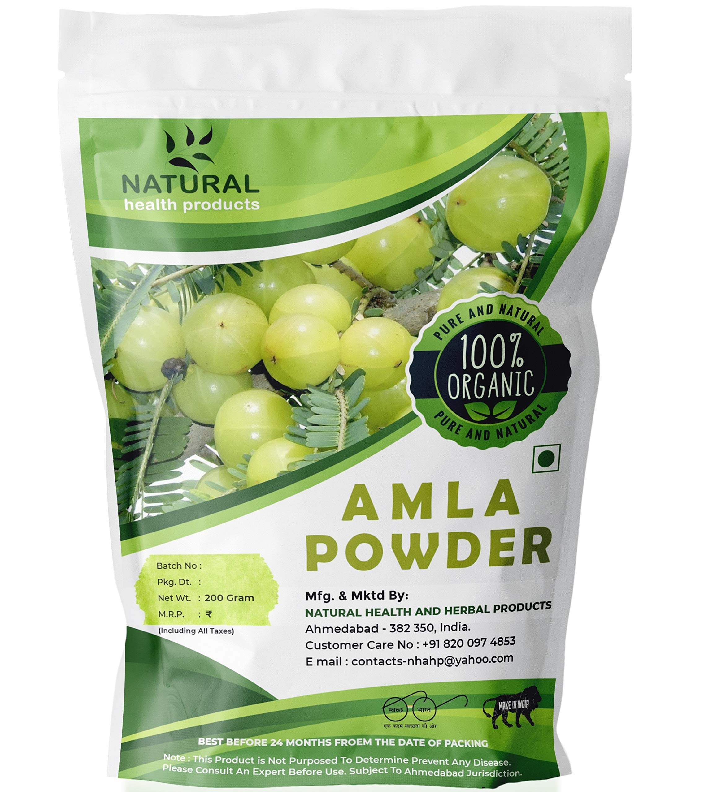 Organic Amla Powder (Indian Gooseberry) - 200g for Hair Growth, Skin Care & Immunity Boost | Natural Health Supplement for Smoothies, Tea & DIY Beauty Recipes