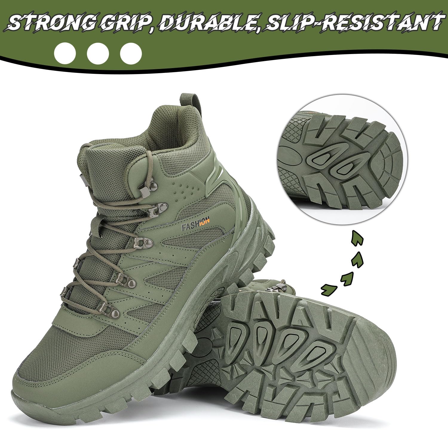 **Men's Waterproof Hiking Boots - Lightweight Outdoor Trekking & Backpacking Shoes for Mountain Climbing & Trail Walking - Durable 8061 for Adventure & Travel**