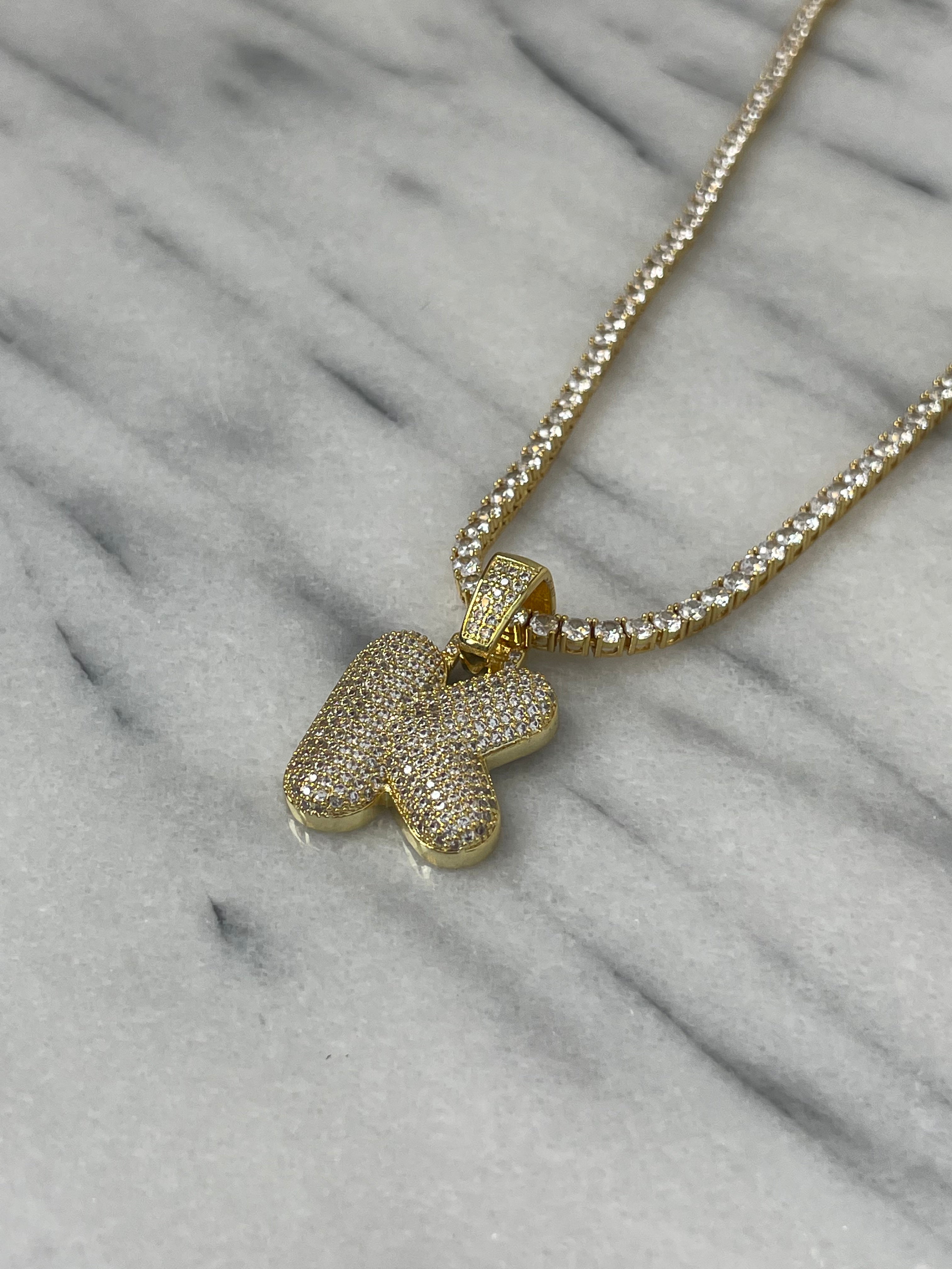 Custom Initial Bubble Interchangeable Necklace - Personalized Name Pendant for Women & Girls - Perfect for Gifts, Birthdays, and Everyday Wear