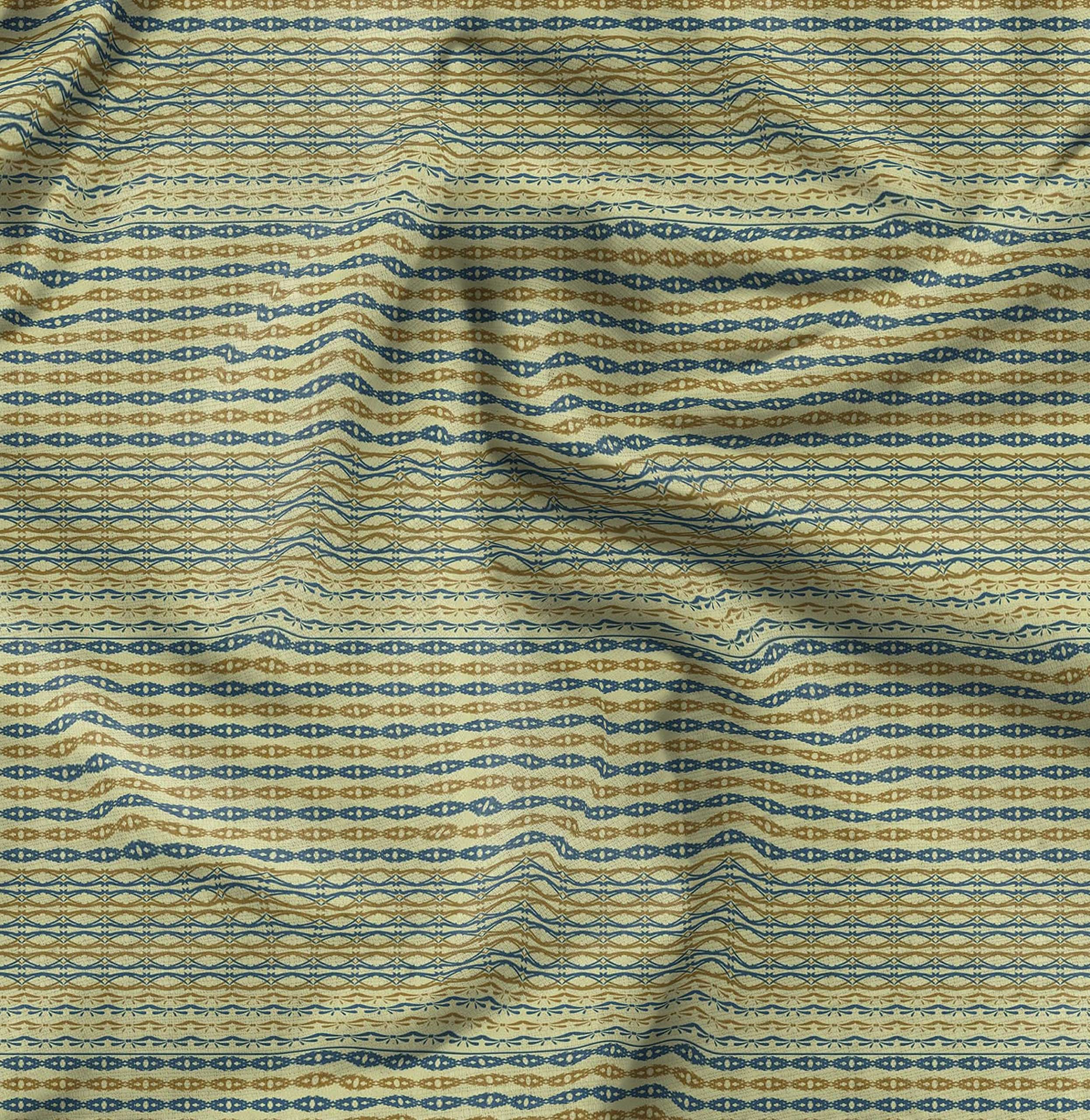 Soimoi Moss Georgette Brown Fabric by The Yard - 42 Inch Wide Filigree Damask Print Material for Dresses, Curtains & Home Decor | Elegant Printed Fabric for DIY Sewing Projects & Fashion Design