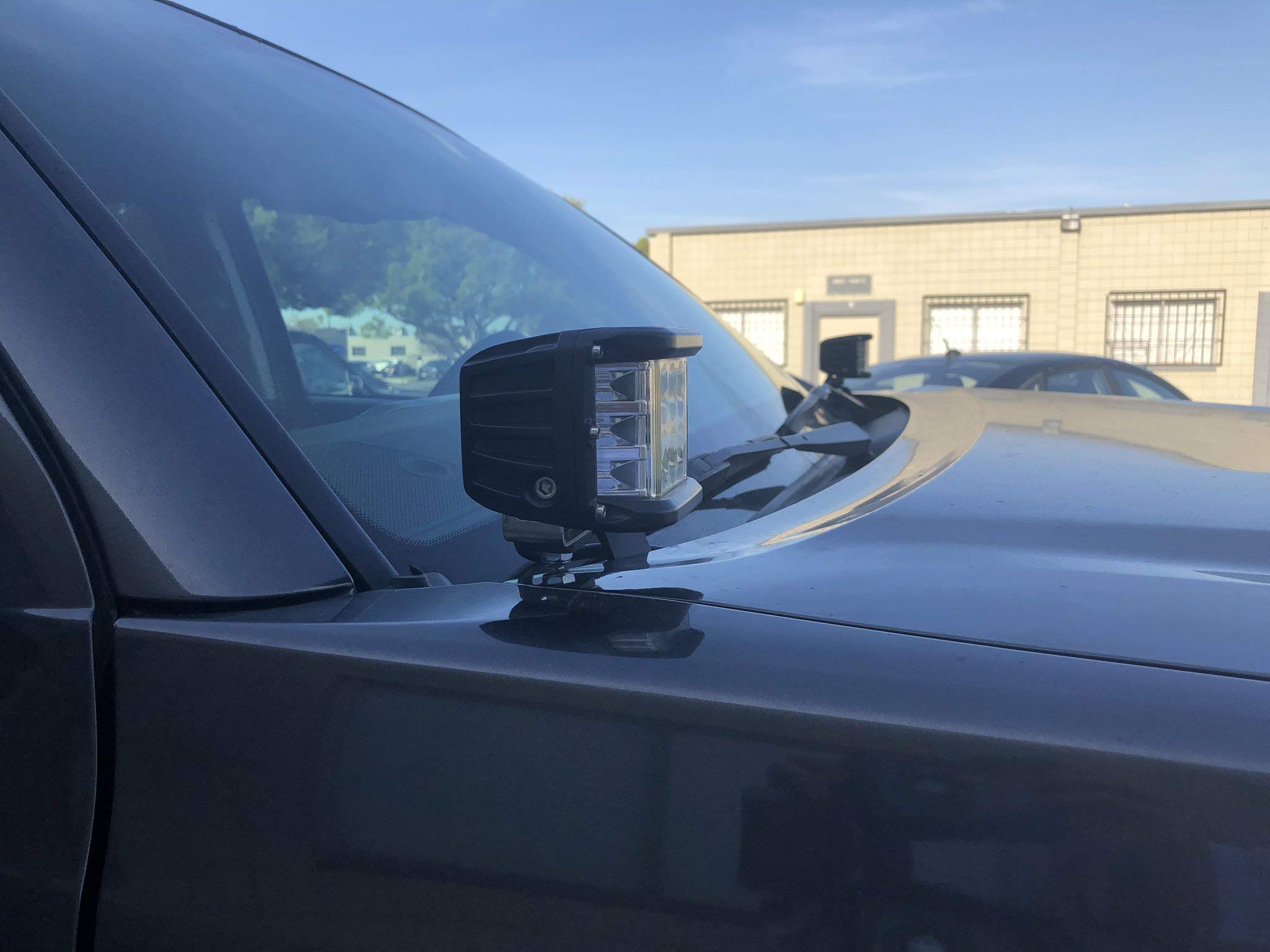 Cali Raised LED Profile Ditch Light Brackets Kit for 2005-2015 Toyota Tacoma - 3x2 18W LED Pods with Wiring Harness & Amber Backlight Switch - Off-Road Lighting for Night Driving, Camping & Adventure