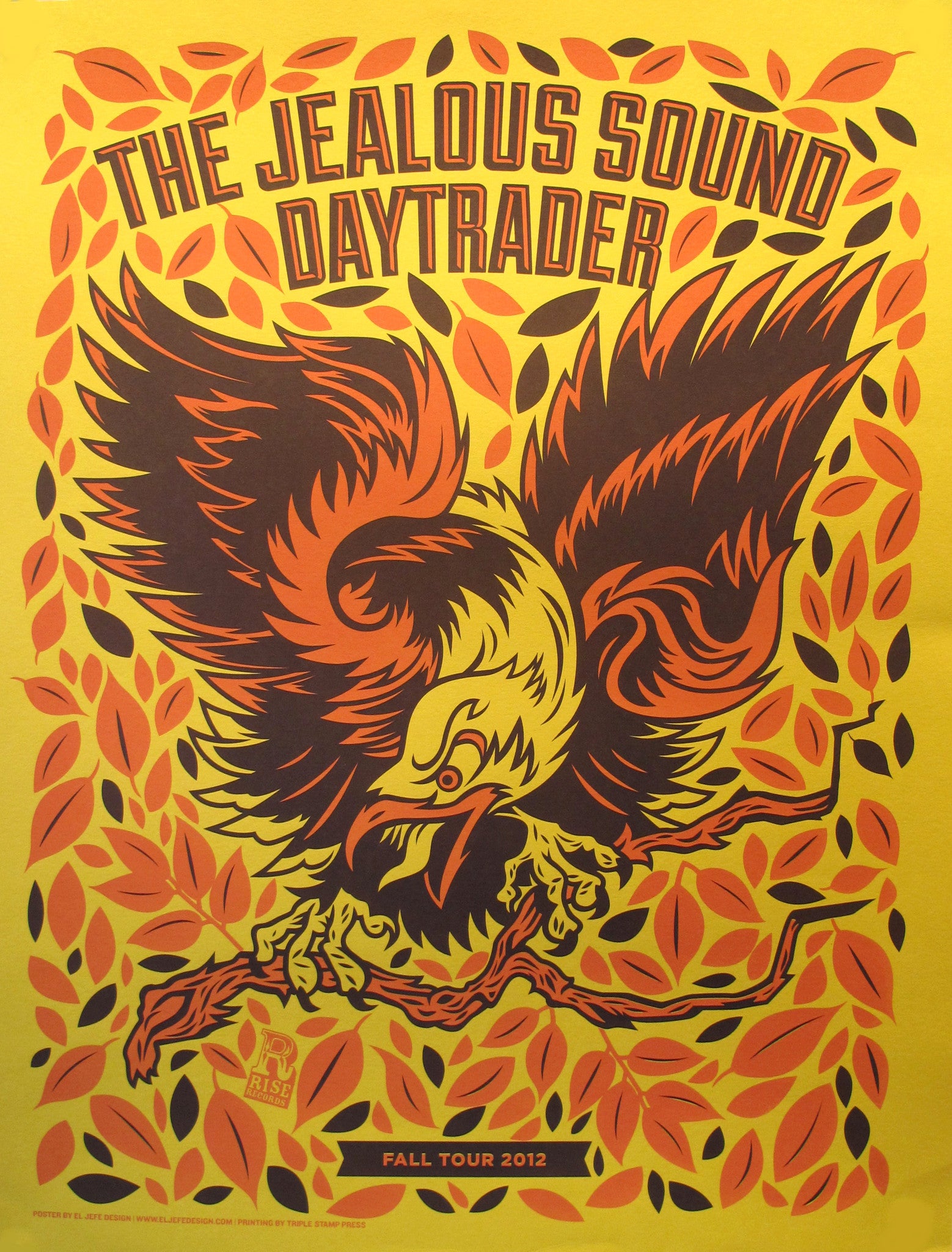 2012 American El Jefe Concert Poster - The Jealous Sound & Daytrader Band - Vintage Music Memorabilia for Fans & Collectors - Perfect for Home Decor, Music Room, or Gift
