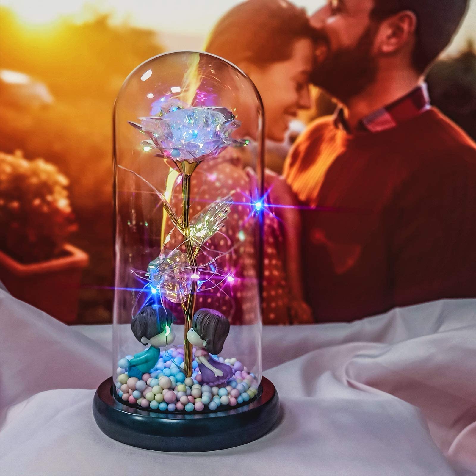 QUELIEN Romantic Beauty and The Beast Rose Gift for Girlfriend - Unique Galaxy Flower Rose Present for Birthday, Anniversary - Perfect for Valentine's Day, Wedding Proposal & Special Occasions