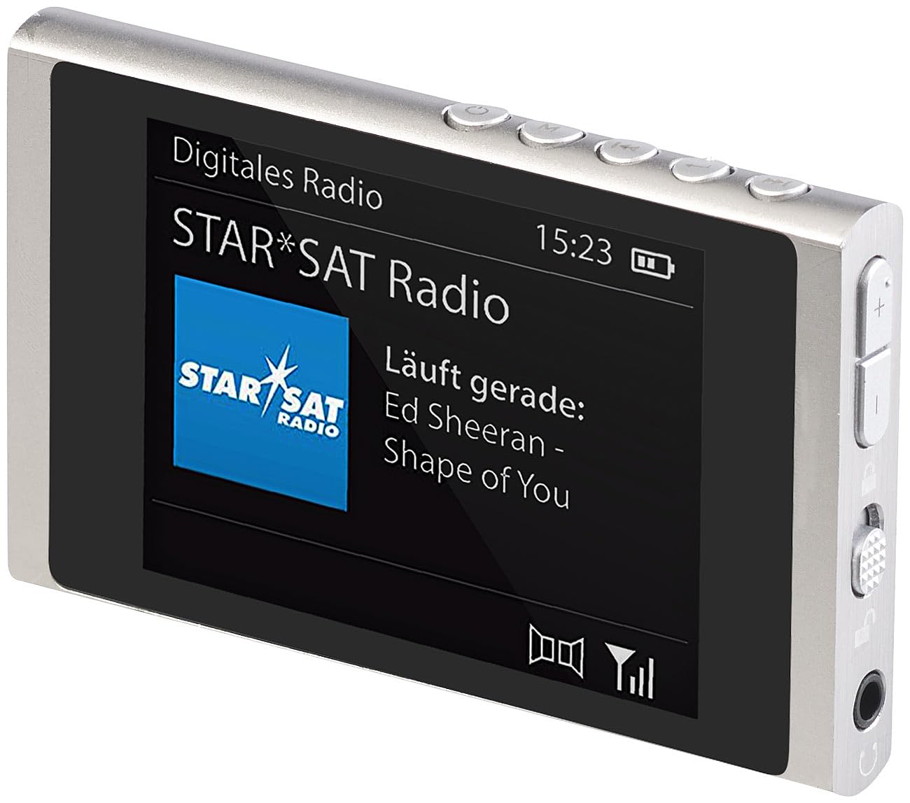 Portable DAB+/FM Digital Radio with Rechargeable Battery, Aluminum Case & Included Headphones - Perfect for Travel, Home, and Outdoor Use