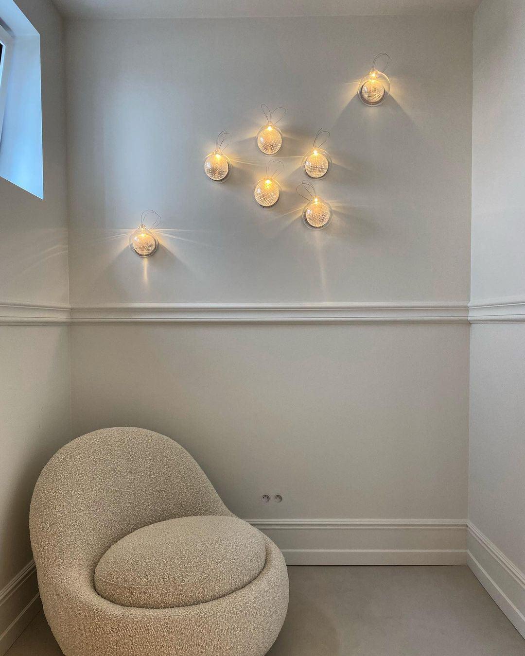 Modern Mesh Glass Wall Lamp - Sleek LED Sconce Lighting for Bedroom, Living Room & Hallway - Energy Efficient Indoor/Outdoor Wall Light Fixture