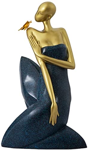 Stunning Modern Girl Statue with Golden Butterfly Embellishment - Elegant Home & Garden Sculpture Art, Creative Room Decor for Girls - Perfect for Bedroom, Living Room, and Outdoor Garden Decorations