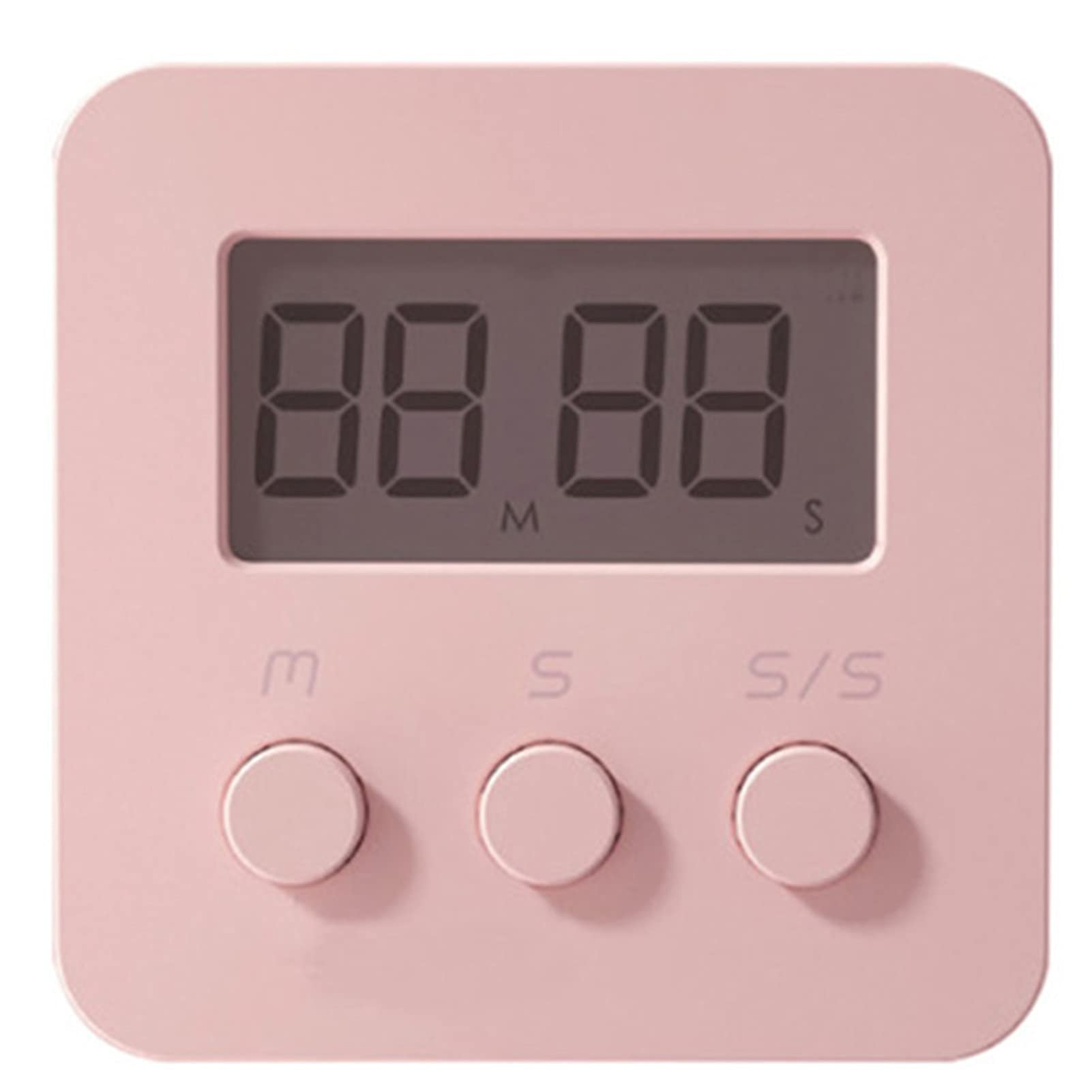 Eishi Small Digital Kitchen Timer - Mini Cute Electronic Timer with Large LCD Display, Built-in Loudspeaker & Hanging Hole - Countdown Reminder for Cooking, Baking, Exercise, Games & Meetings (Pink) - Perfect for Home, Office and Classroom Use