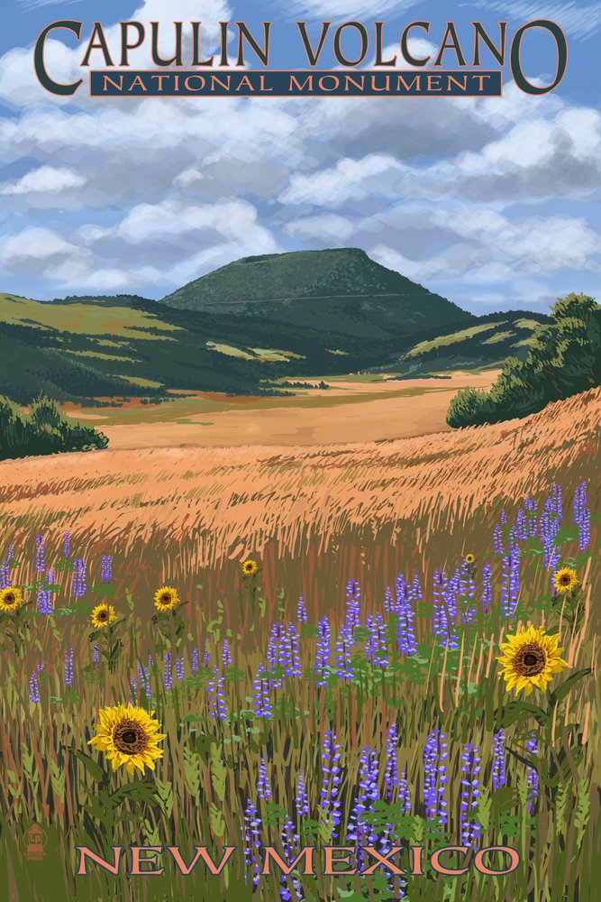 Capulin Volcano National Monument New Mexico 43848 - Signed 24x36 Art Print Poster, Wall Decor for Home & Office - Perfect for Nature Lovers & Travel Enthusiasts