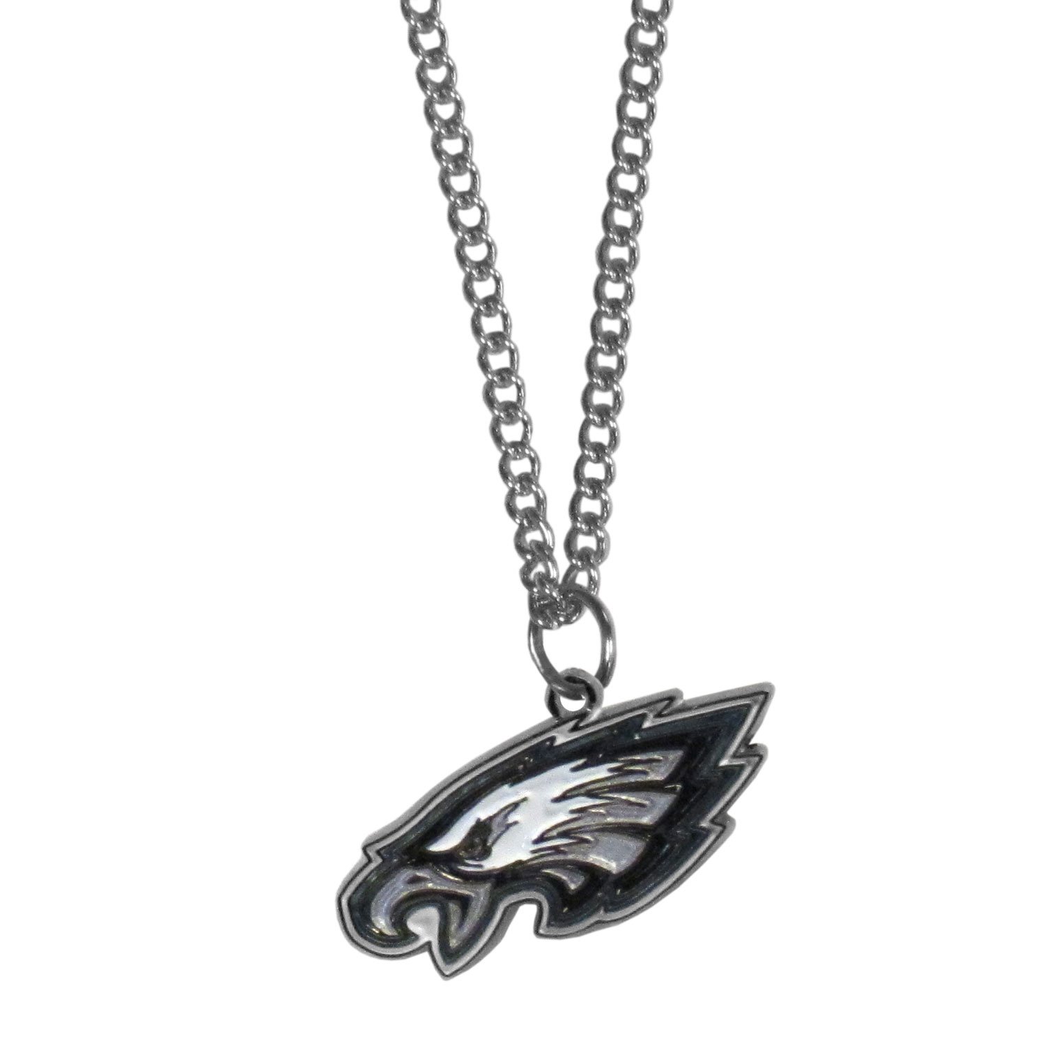 Philadelphia Eagles NFL Chain Necklace with Small Charm - 22 Inch Team Color Jewelry for Sports Fans - Perfect for Game Day, Tailgating & Eagles Pride Gifts