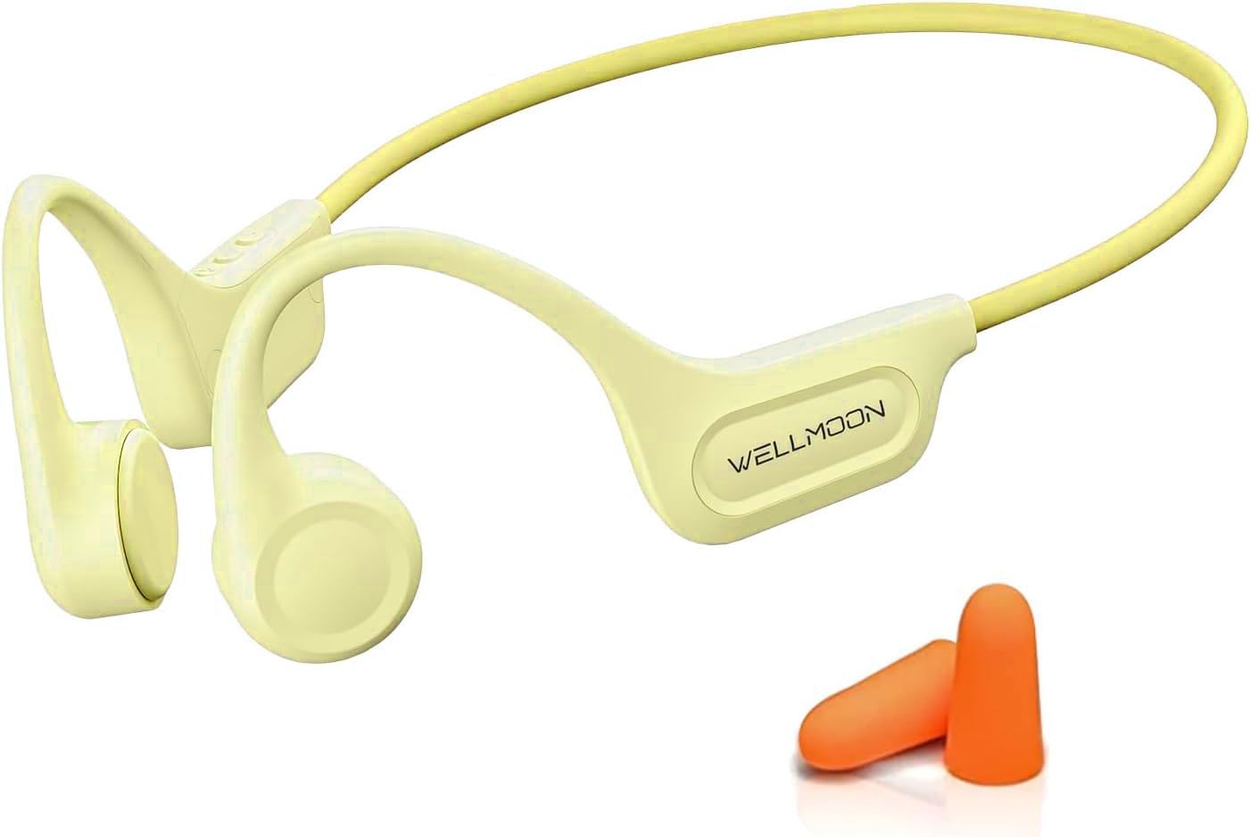 Premium Bone Conduction Headphones - Wireless Bluetooth 5.3 Open-Ear Headset with 8H Playtime, HD Sound & Built-in Mic for Running, Cycling & Workouts - Yellow