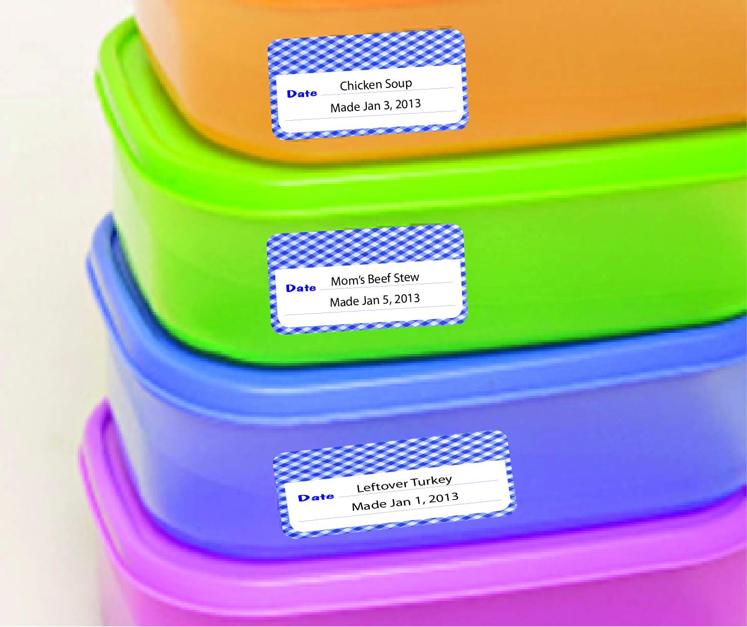 Lovable Labels Date-It Food Container Stickers - 36 Pre-Printed Waterproof Freezer Labels for Refrigerator & Freezer Organization - Reusable Food Label Stickers for Baby Food Storage & Meal Prep