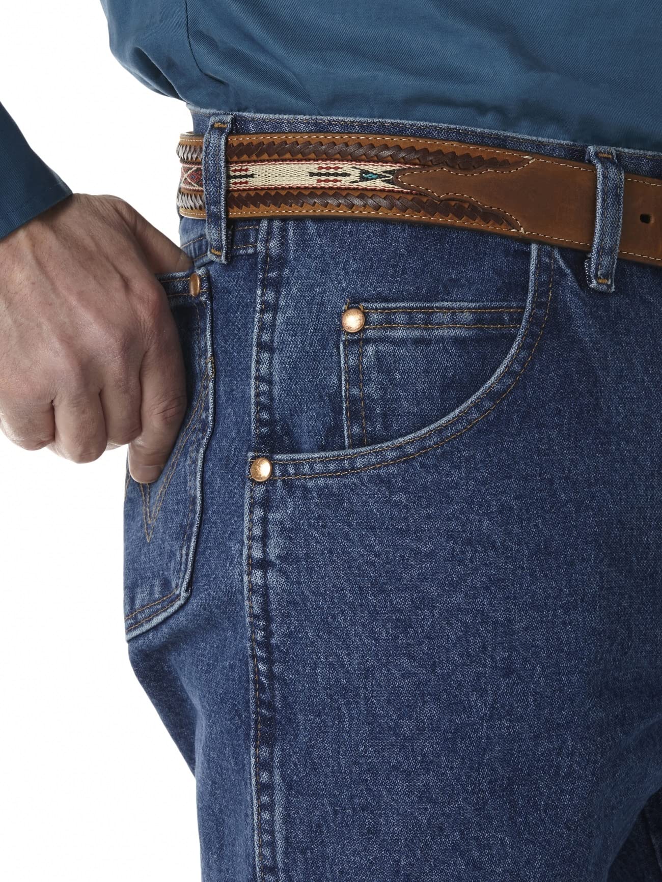 Wrangler Men's Cowboy Cut Relaxed Fit Jeans - Durable Denim Pants for Western Riding, Ranch Work & Casual Wear