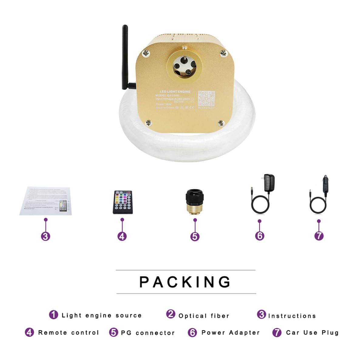 AKEPO 16W RGBW Twinkle Music Fiber Optic Star Ceiling Light Kit with APP & Remote Control - 430pcs 9.8ft/3m Optical Fiber Cable (0.75+1+1.5mm) - LED Light Source for Car, Home, Bedroom & Party Decoration
