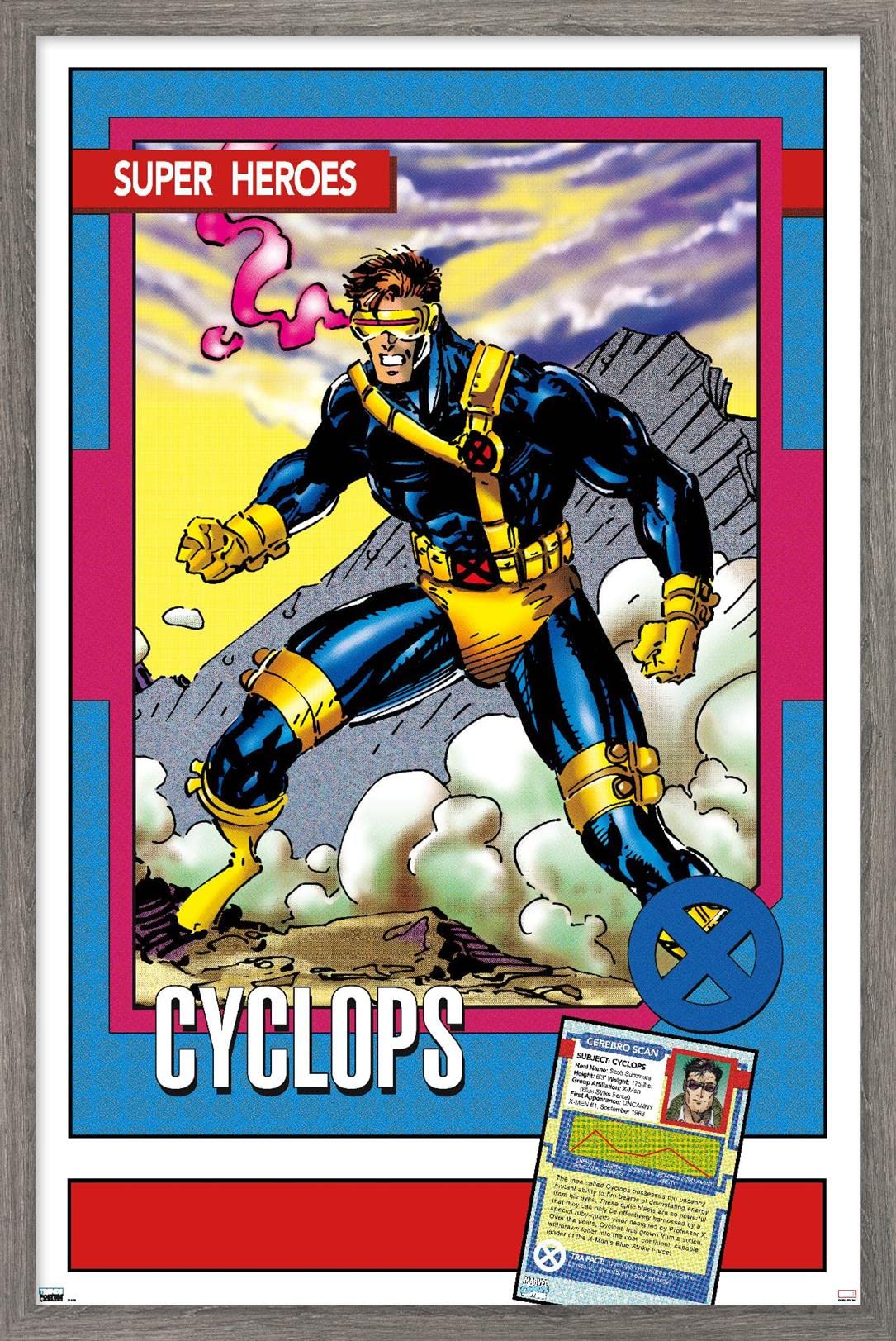 Trends International Marvel Trading Cards - Cyclops Wall Poster, 22.375