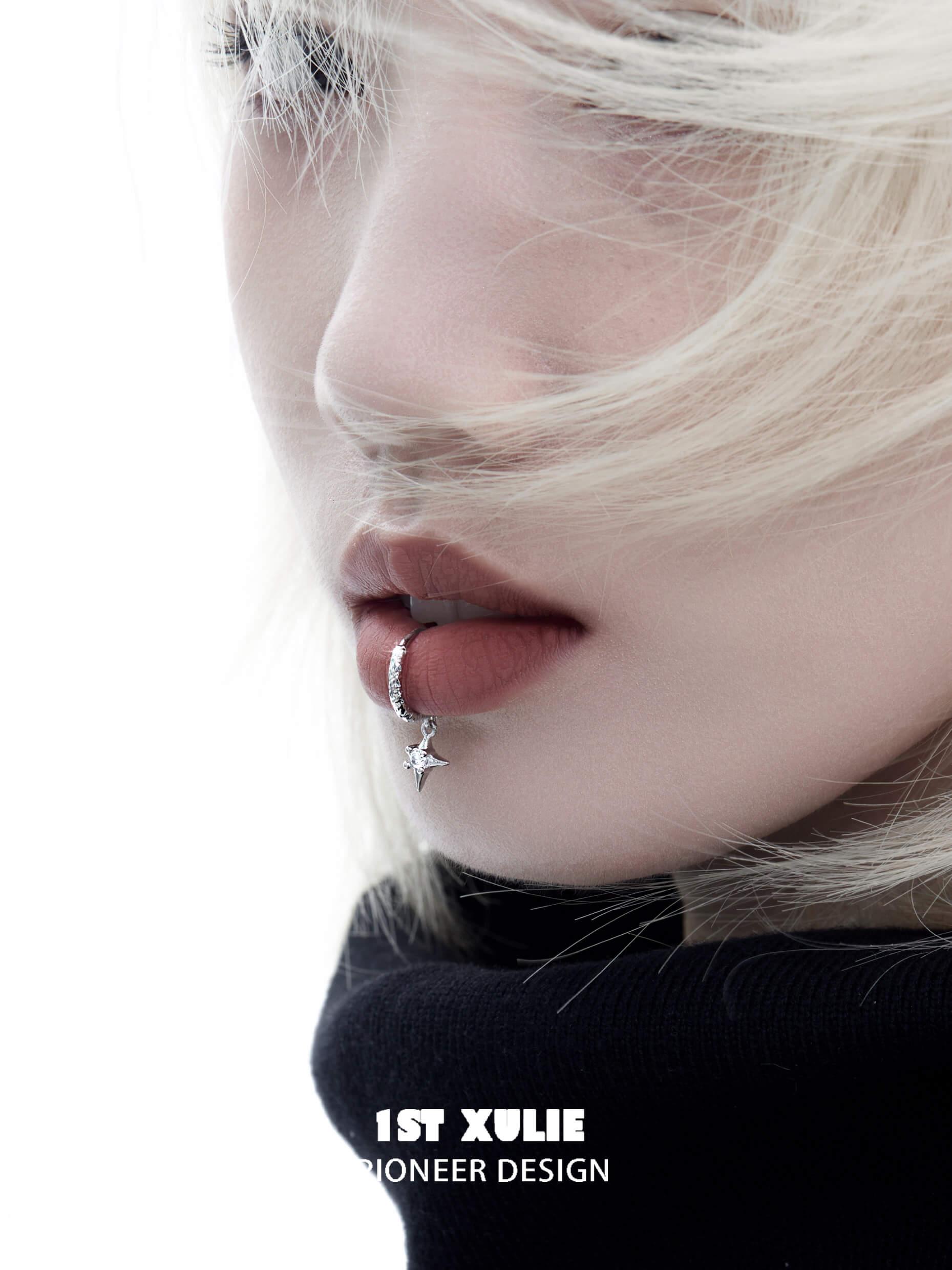 Sterling Silver S925 Lip Clips - Hypoallergenic Lip Jewelry for Piercing | Perfect for Parties, Concerts & Gothic Fashion Accessories