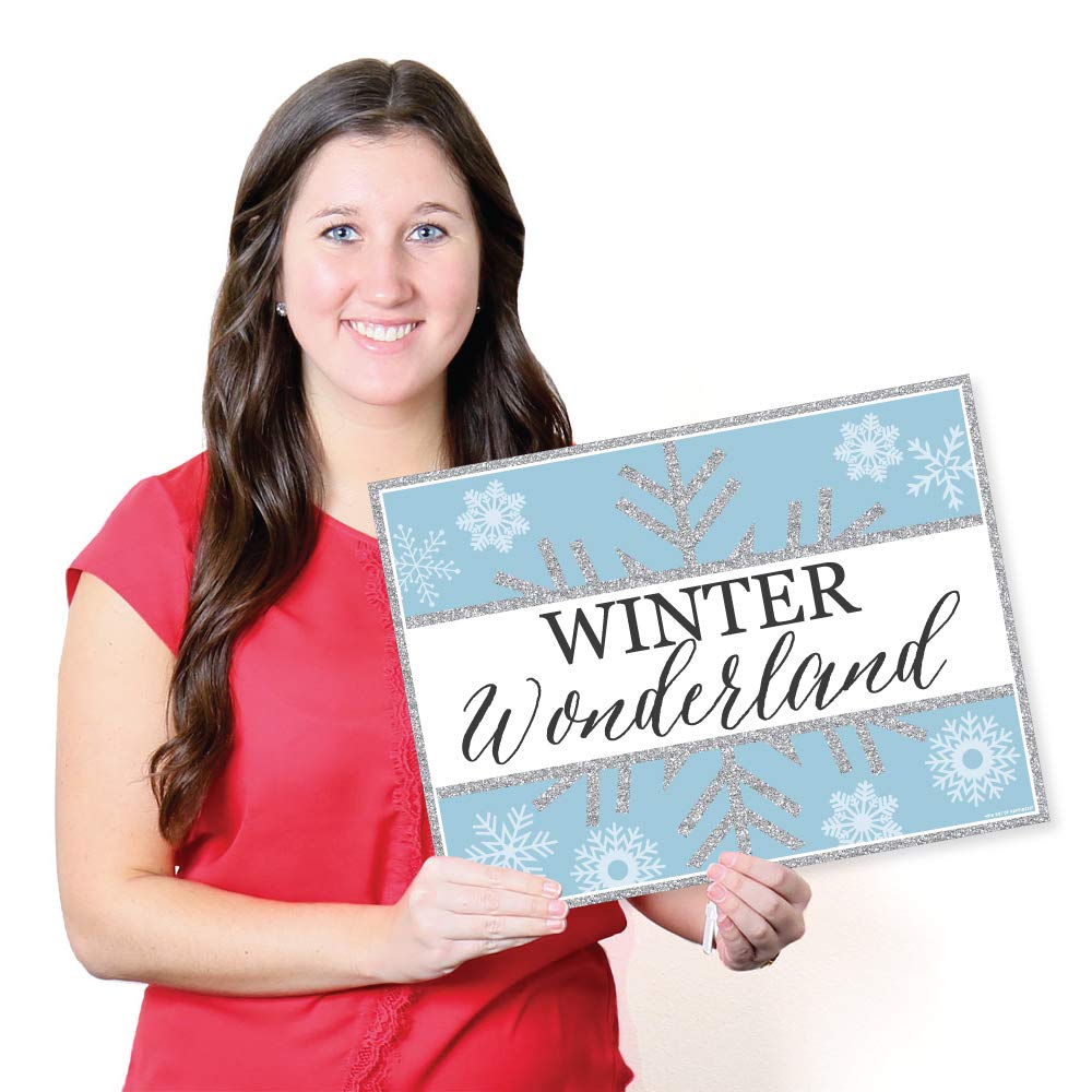 Big Dot of Happiness Winter Wonderland Party Table Decorations - 16-Pack Snowflake Holiday & Winter Wedding Placemats for Christmas Celebrations, Seasonal Events & Festive Gatherings