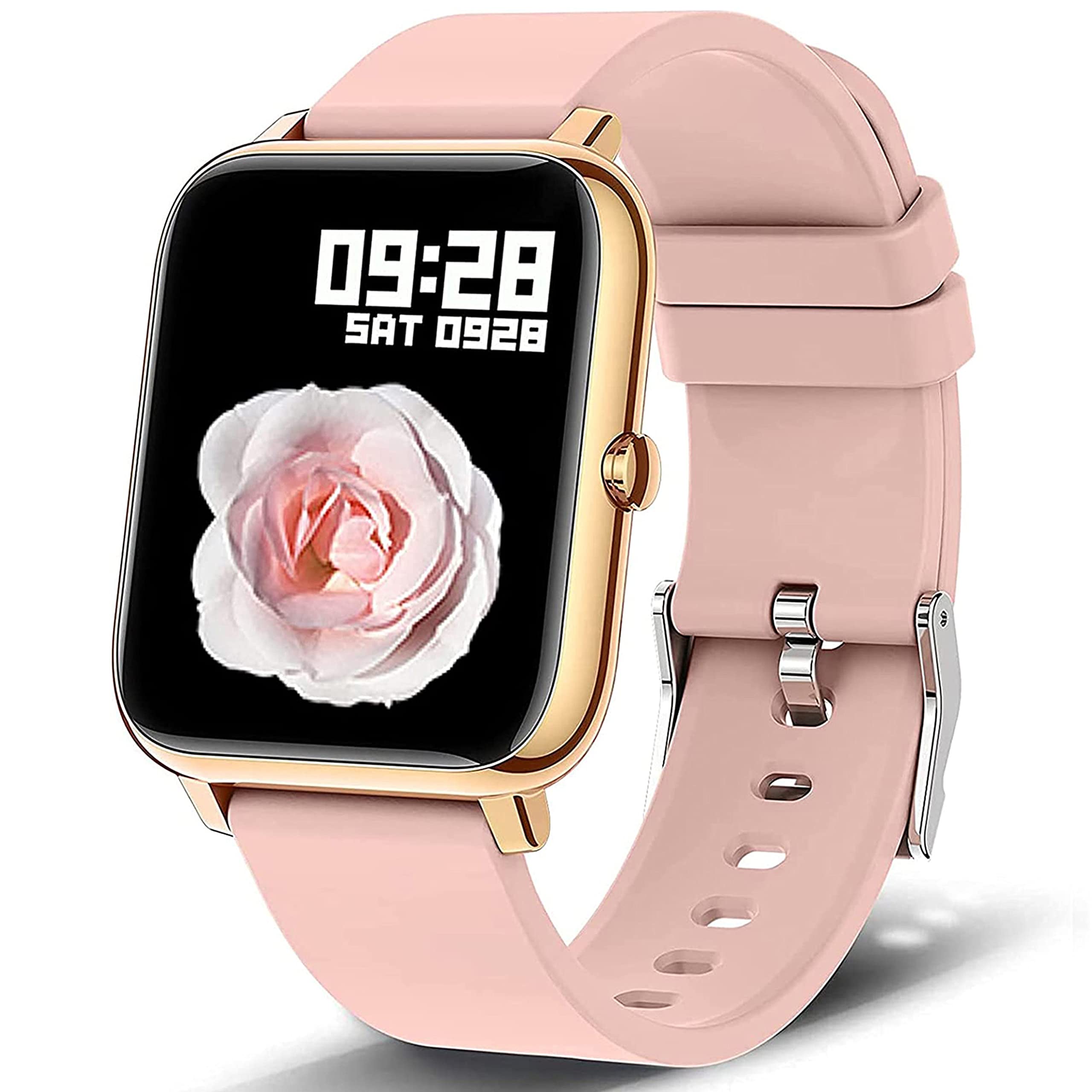 Popglory Smart Watch with Blood Pressure & Oxygen Monitor, Heart Rate Tracker, Full Touch Fitness Watch for Android & iOS - Perfect for Workouts, Running & Daily Health Tracking for Men & Women